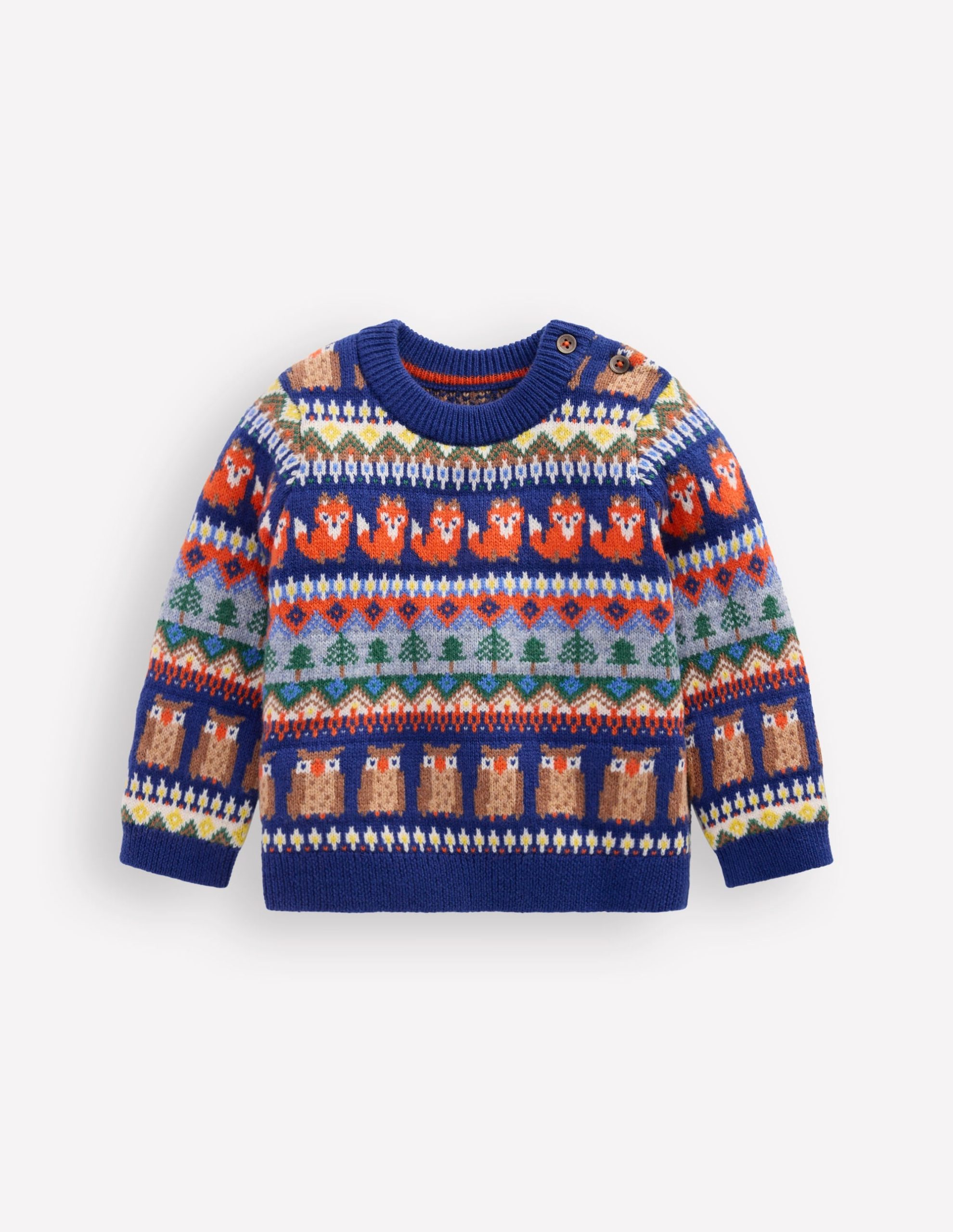 Fair isle Sweater-Multi Woodland Fair Isle