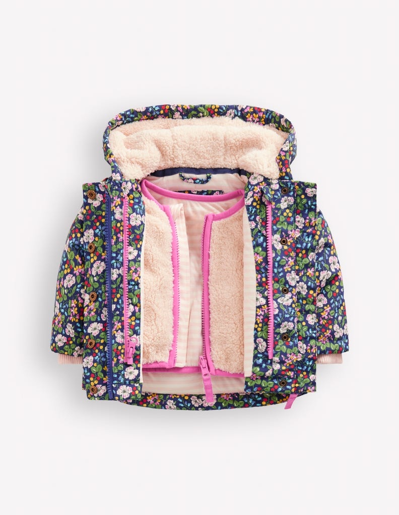 Girls 3 in 1 Coat-Twilight Berry Floral - Image 5
