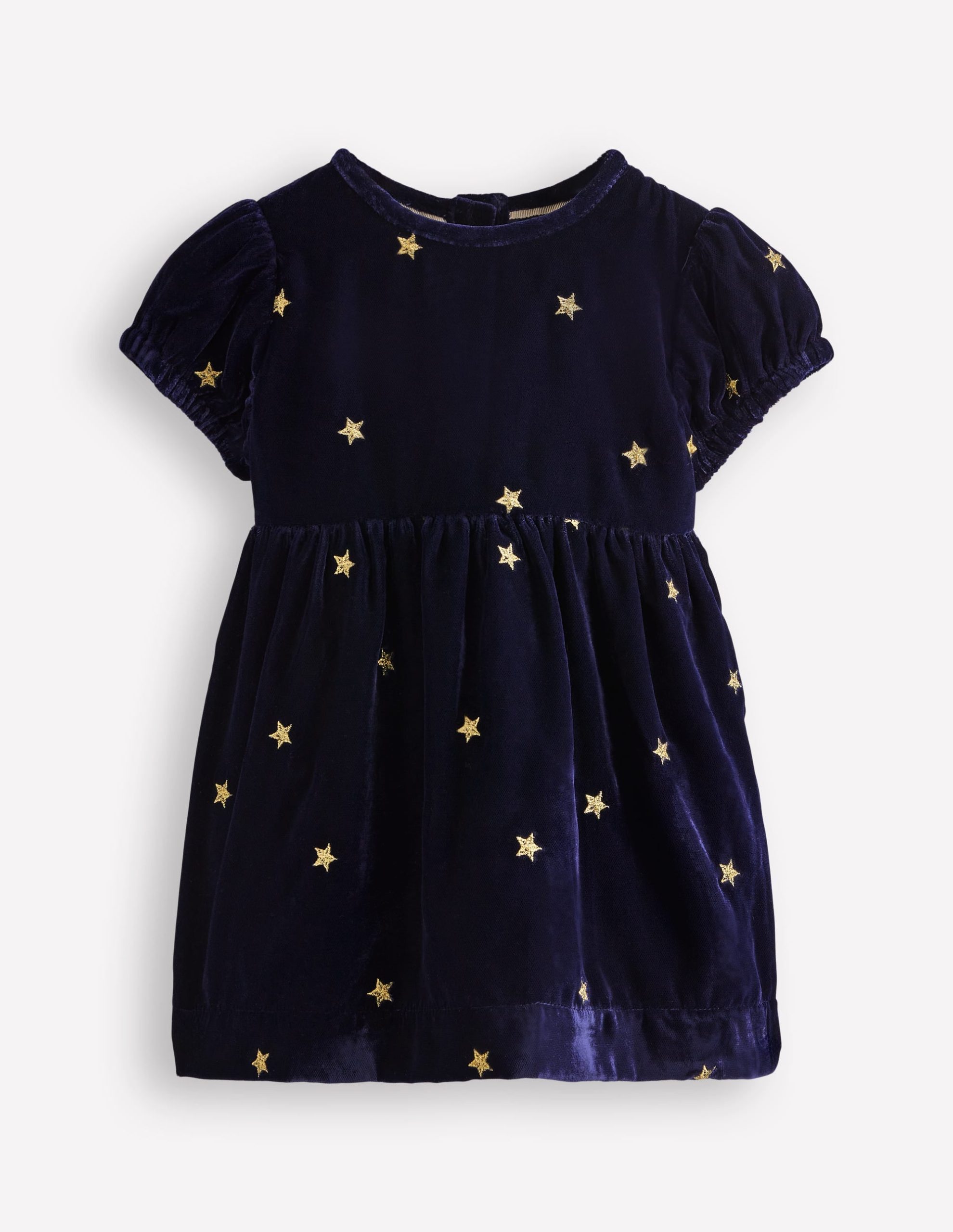 Velvet Party Dress-Navy Stars