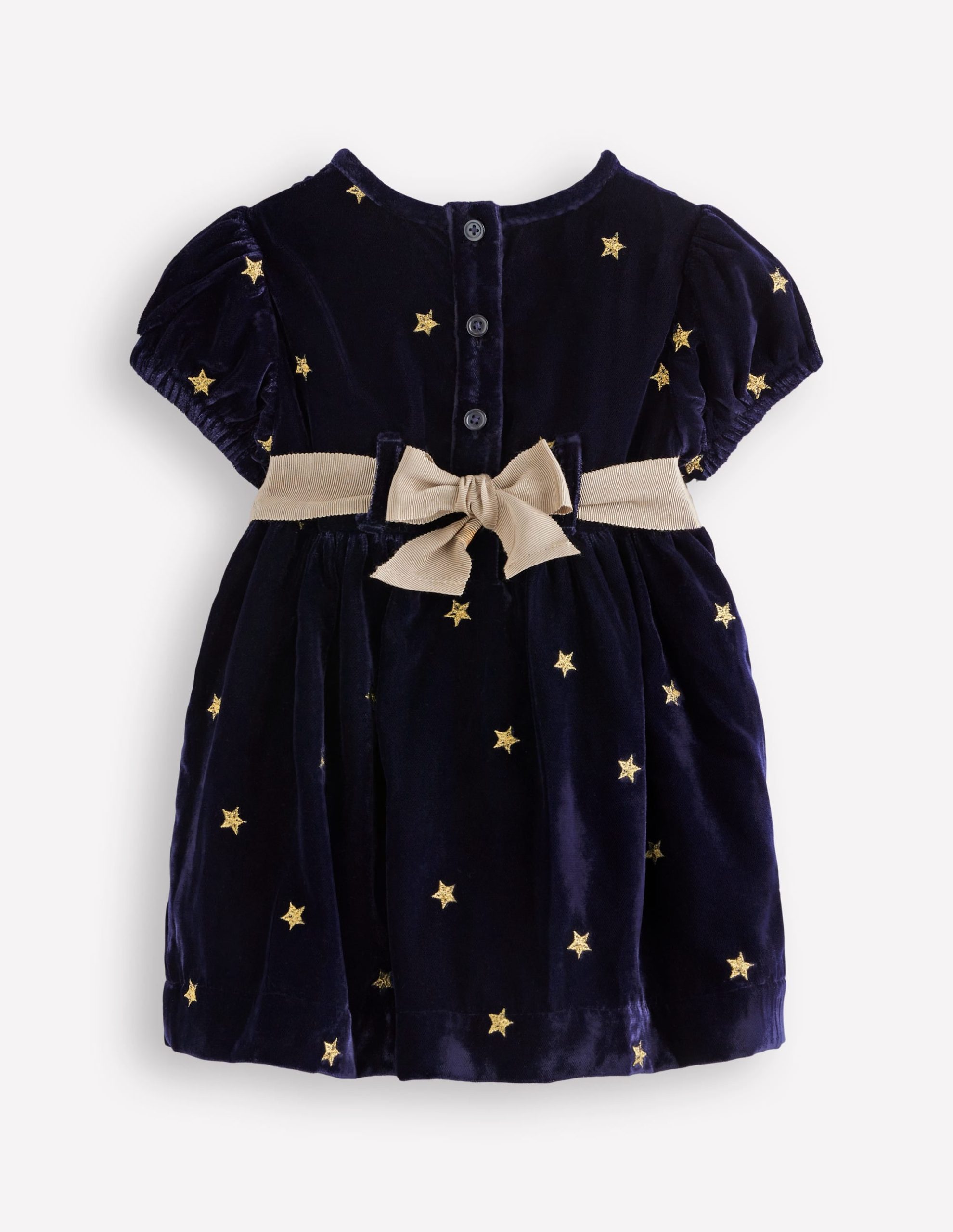 Velvet Party Dress-Navy Stars - Image 2