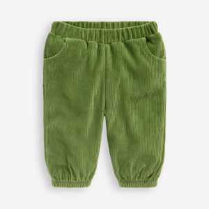 Jersey Cord Pants-Broccoli Green