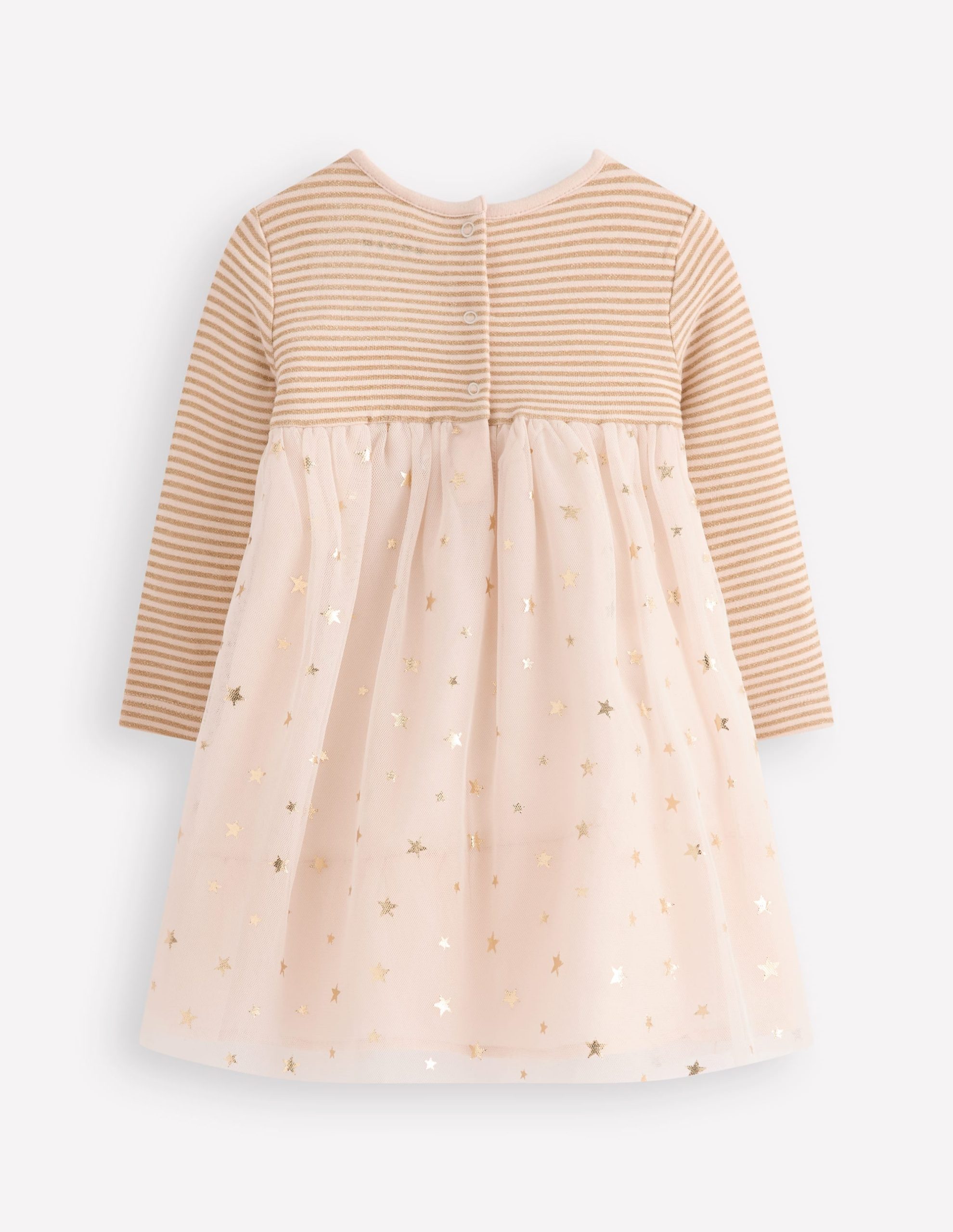 Jersey Tulle Dress-Soft Ivory/Gold Confetti - Image 2