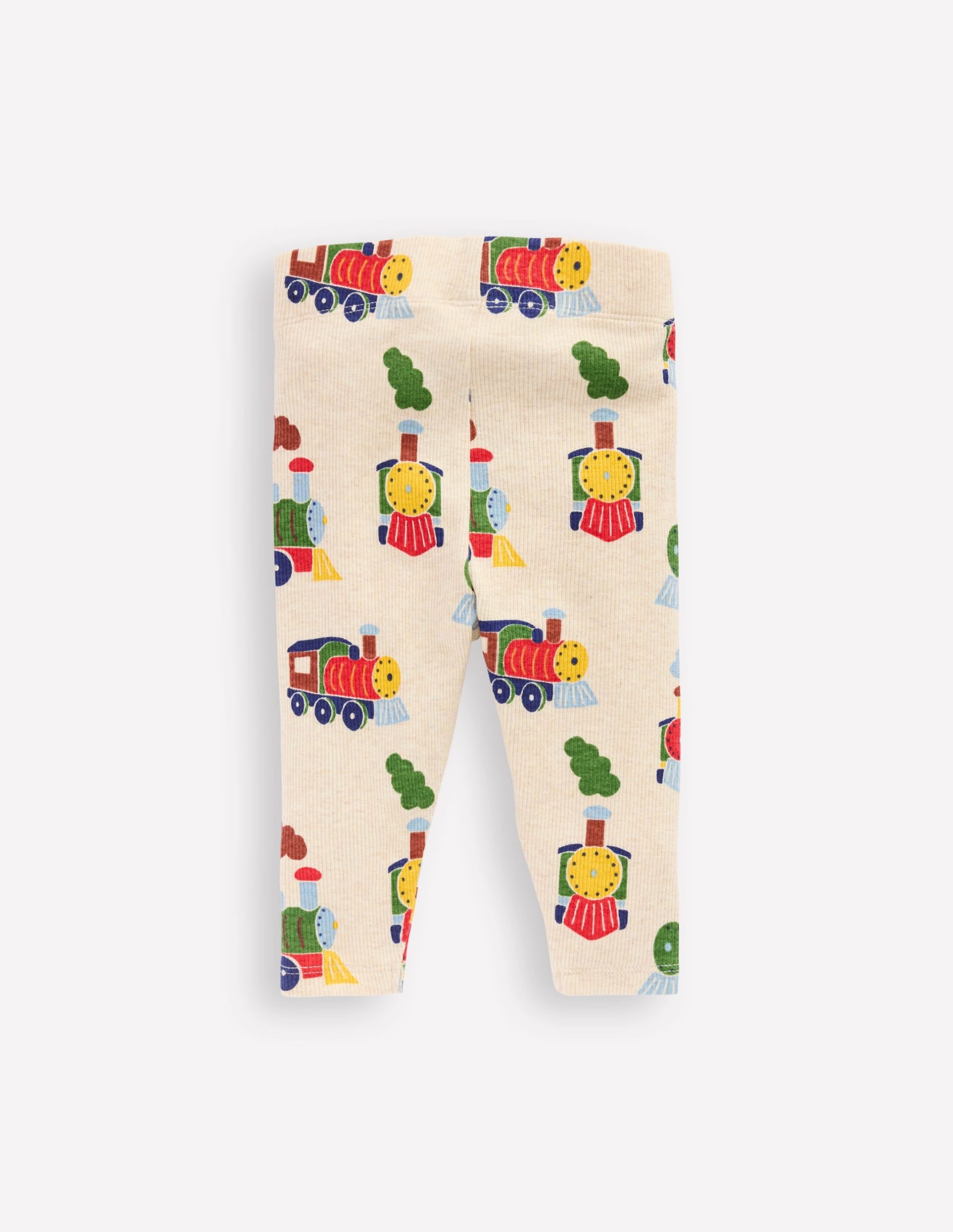 3-pack Rib Leggings-Oatmeal Marl Trains