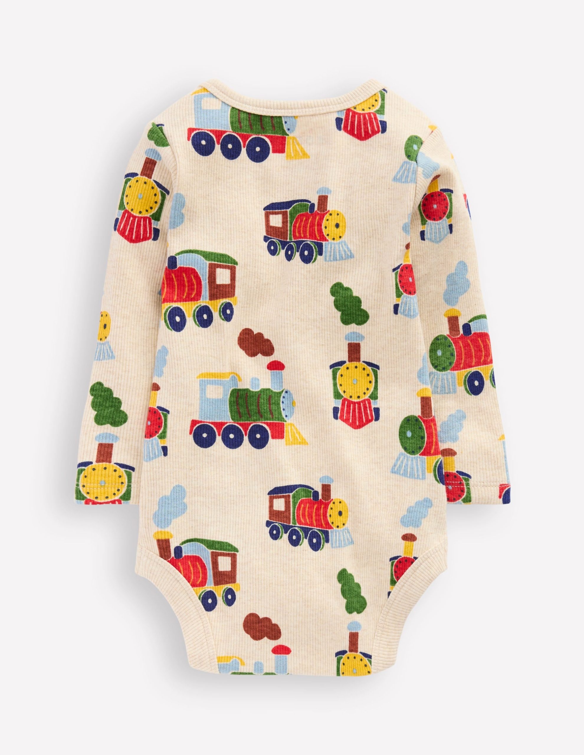 3-pack Ribbed Bodies-Oatmeal Marl Trains - Image 2