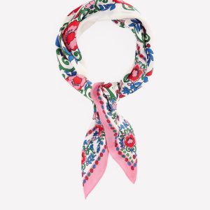 Silk Square Scarf-Multi. Ornamental Lattice