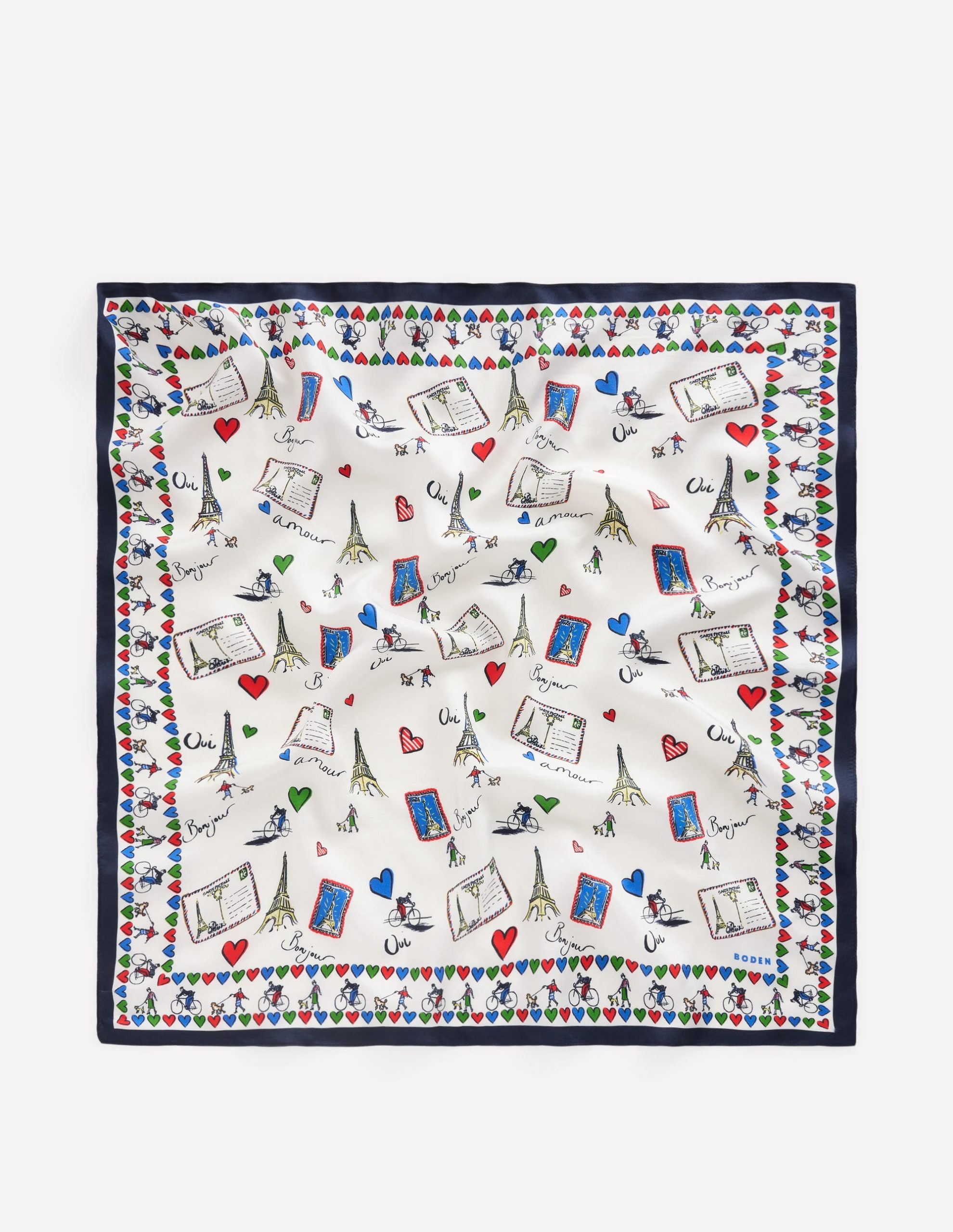 Silk Square Scarf-Postcard - Image 4