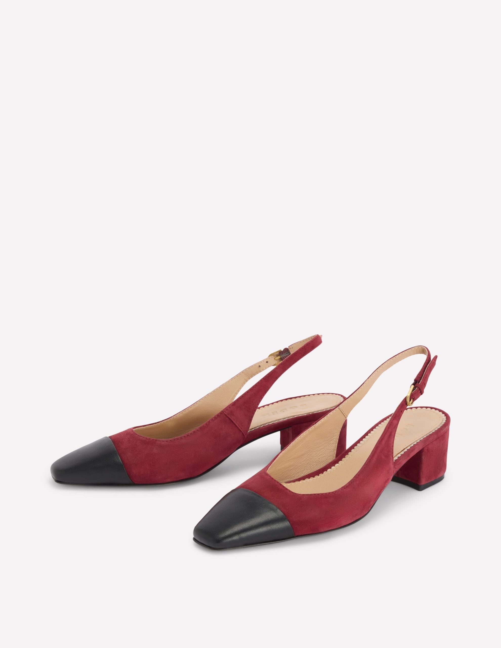 Ailsa Block Heel Slingbacks-Oxblood - Image 3
