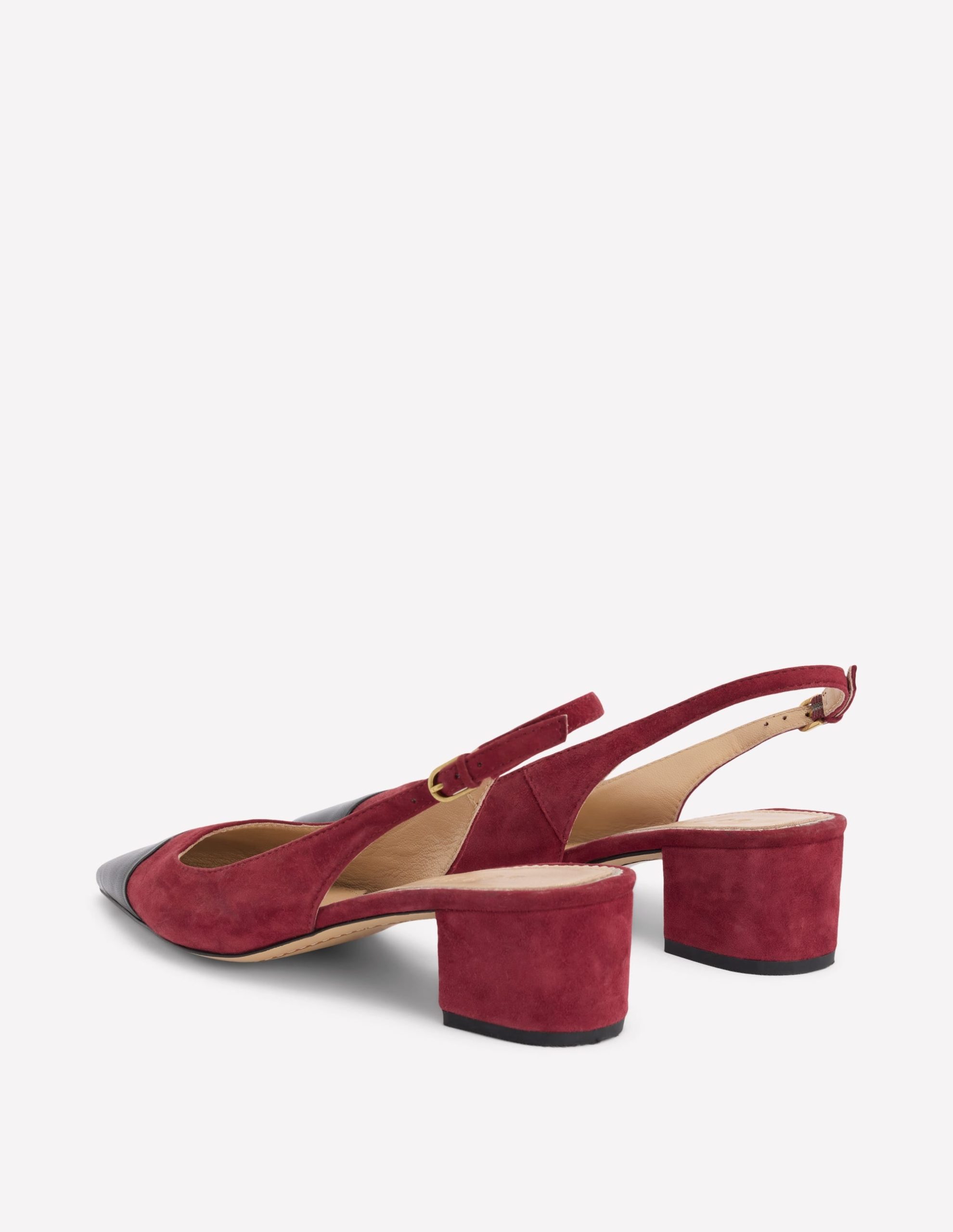 Ailsa Block Heel Slingbacks-Oxblood - Image 5
