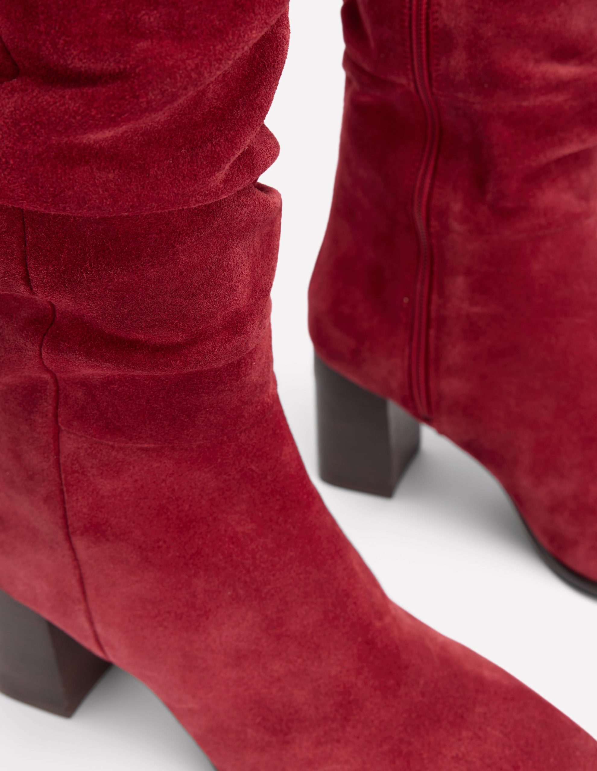 Vera Block Heel Point Boots-Red - Image 4