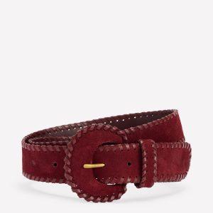 Covered Whipstitch Belt-Oxblood