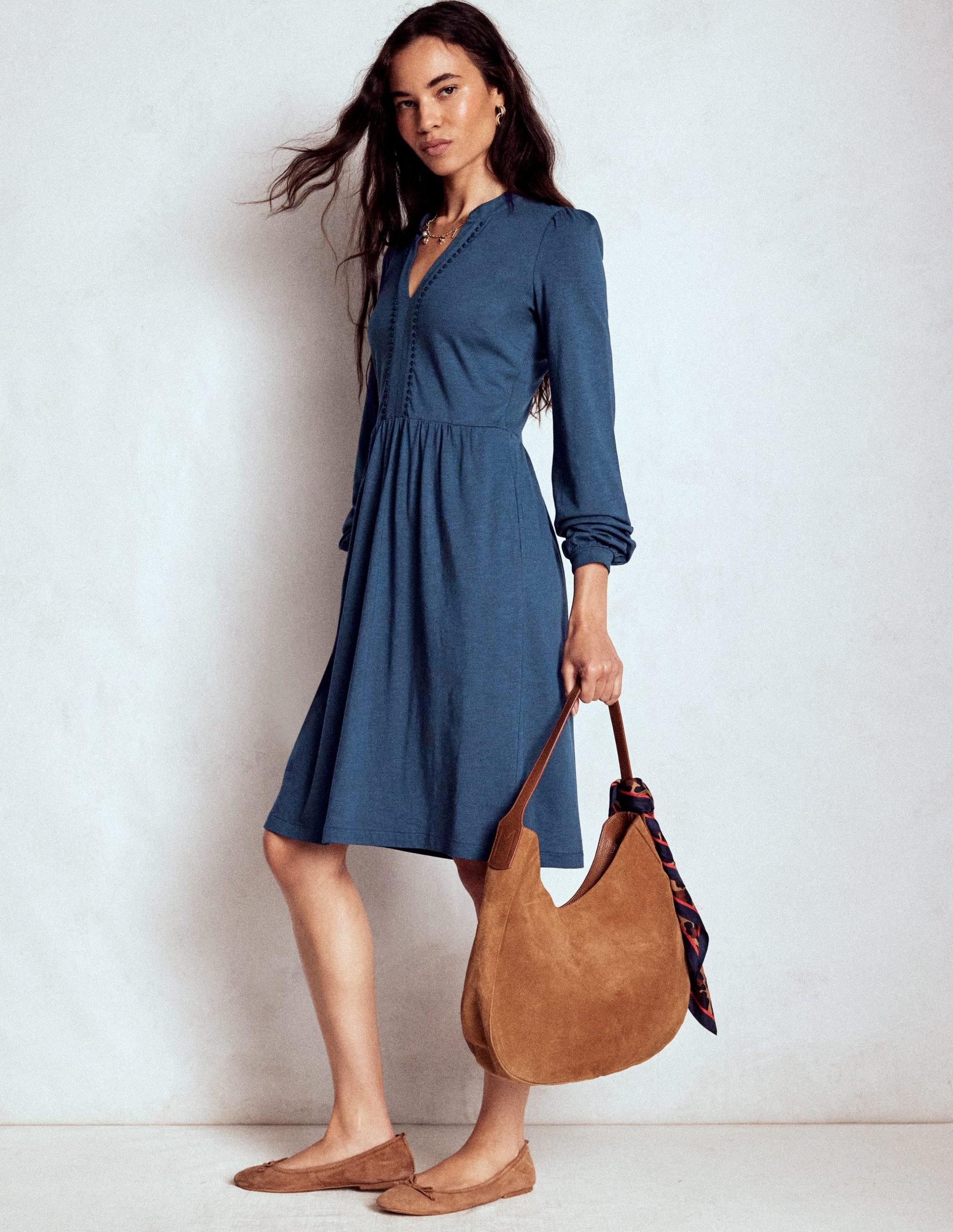 Naomi Relaxed Jersey Dress-Midnight Ocean - Image 4
