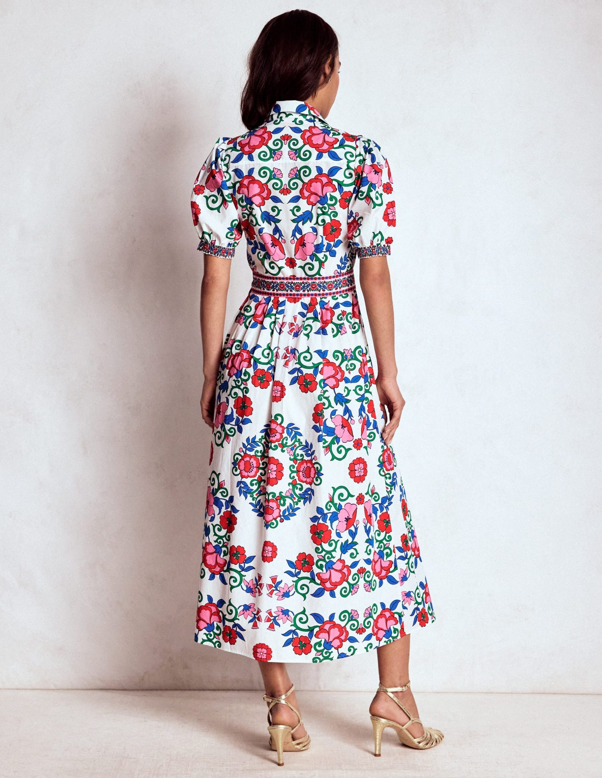 Alexa Maxi Shirt Dress-Multi. Ornamental Lattice - Image 5