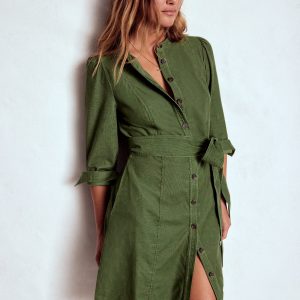 Bre Cord Short Dress-Fern