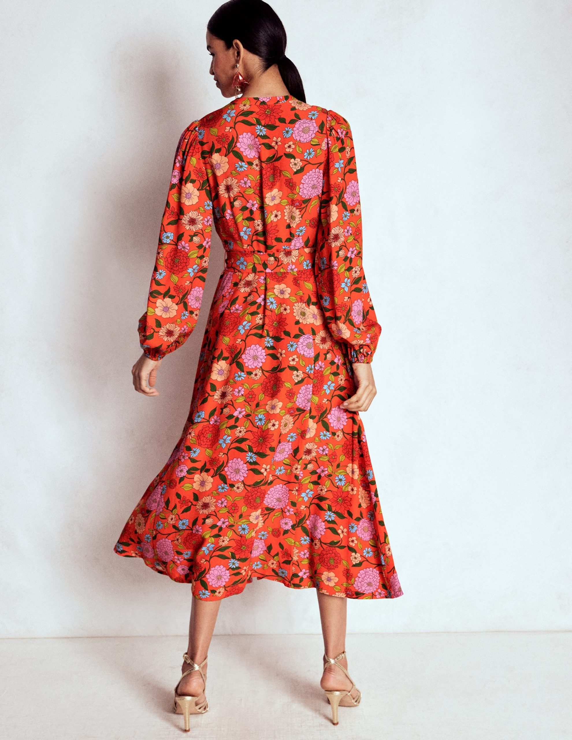 Mae Occasion Maxi Shirt Dress-Firecracker Red. Dahlia Trail - Image 3