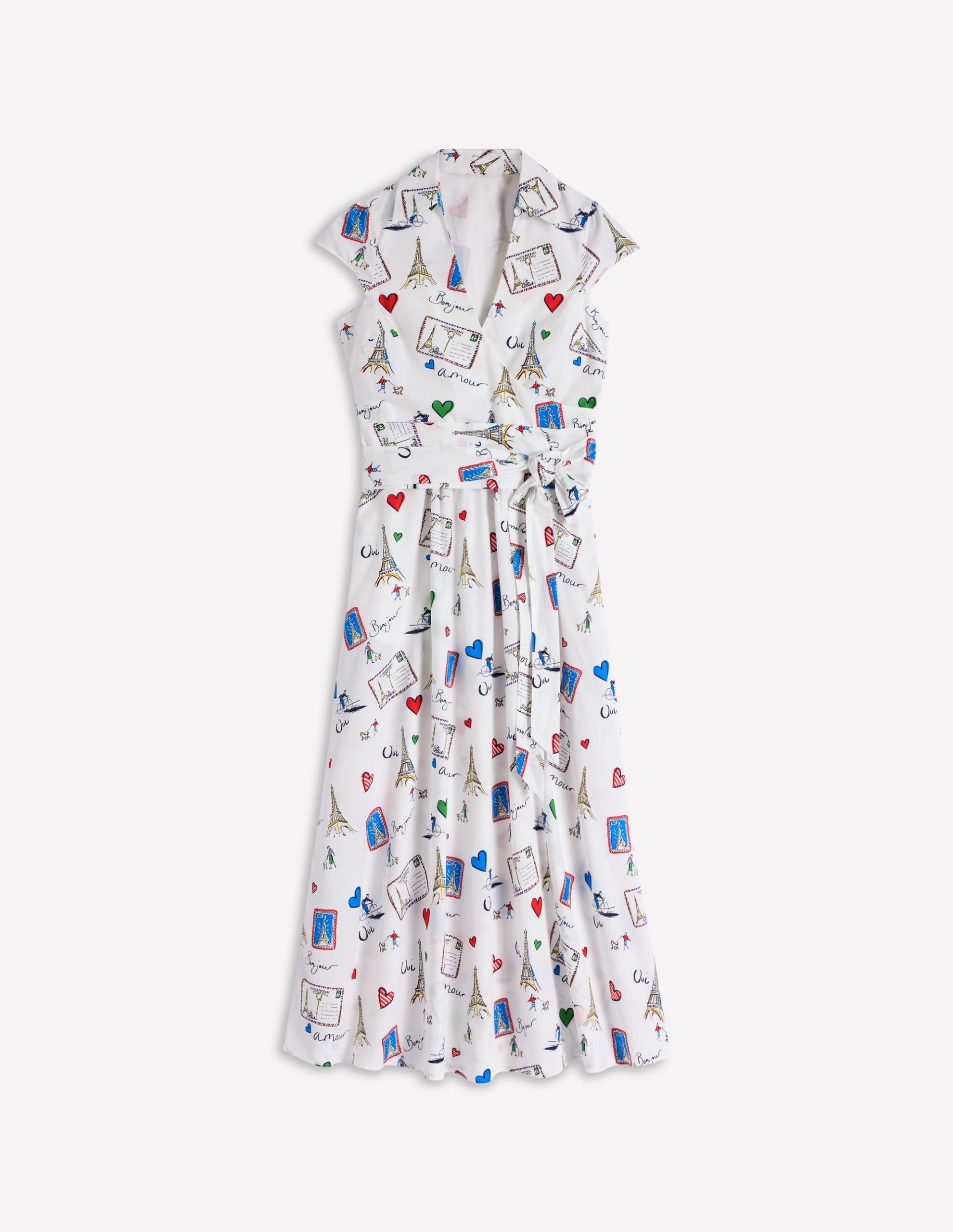 Julia Cotton Wrap Midi Dress-Ivory. Postcard From Paris - Image 8