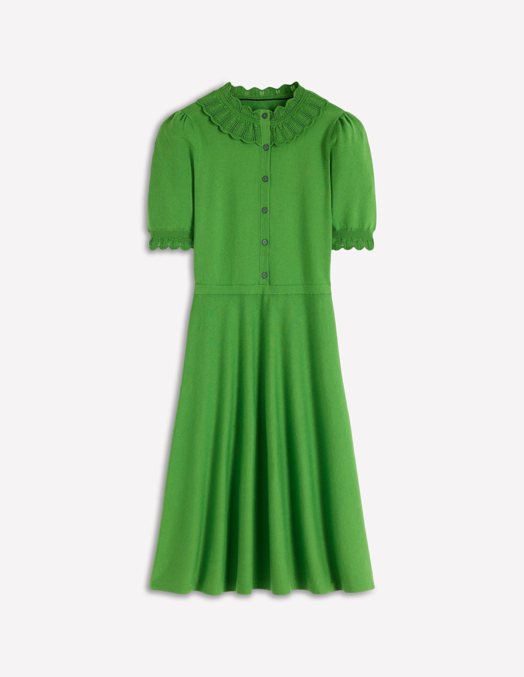 Melina Ruffle Knitted Dress-Paradise Green - Image 7