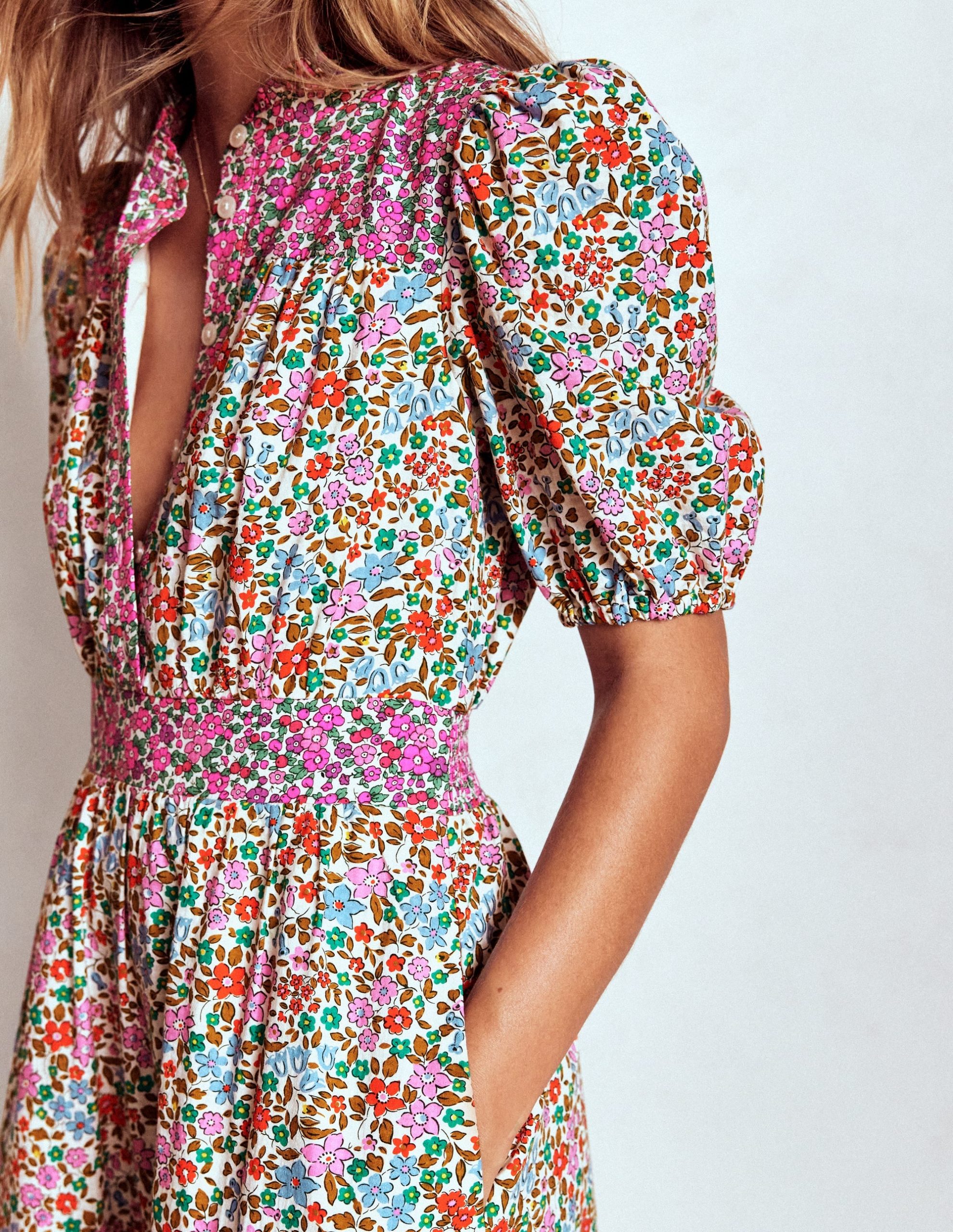 Beatrice Cotton Maxi Dress-Multi. Flowerbed Cluster - Image 2