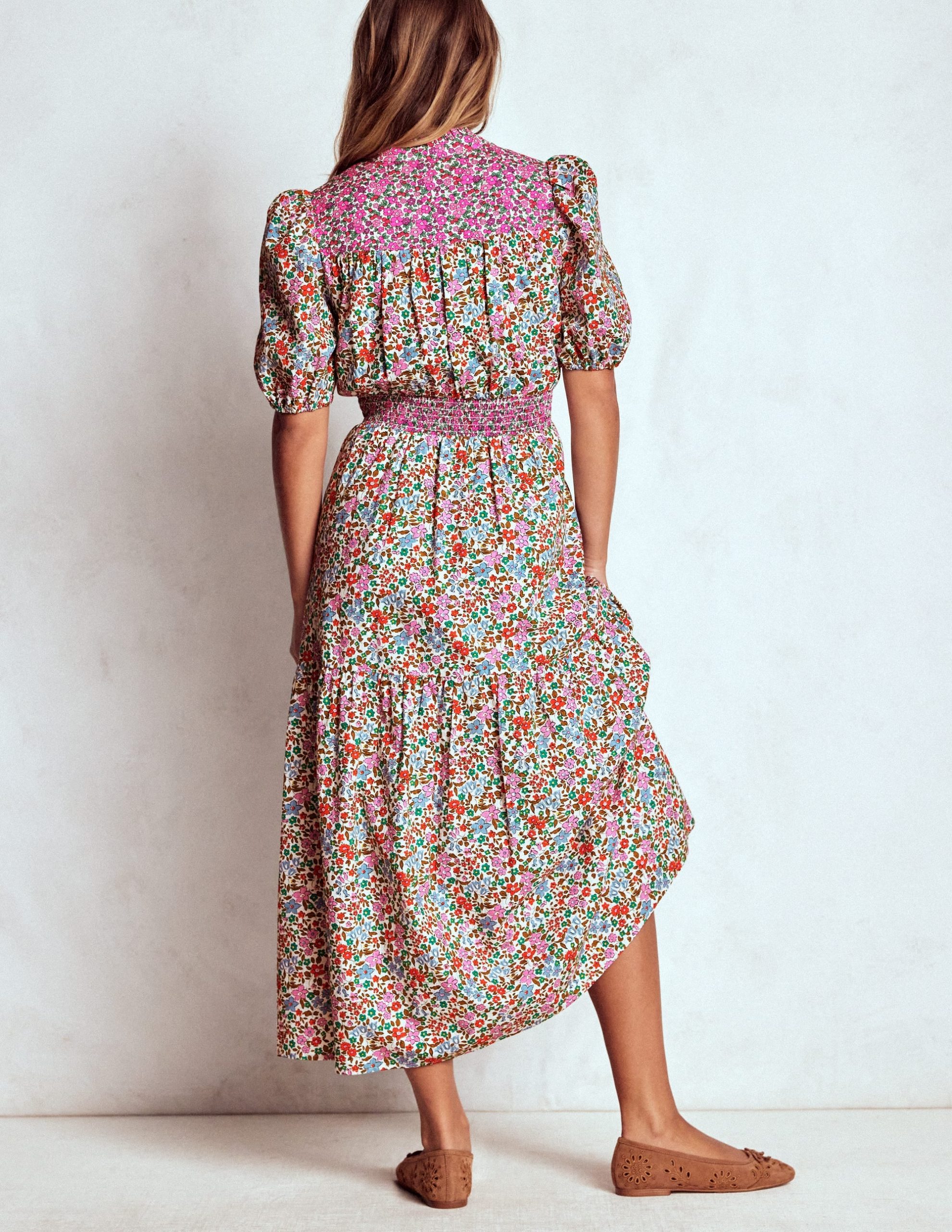Beatrice Cotton Maxi Dress-Multi. Flowerbed Cluster - Image 3