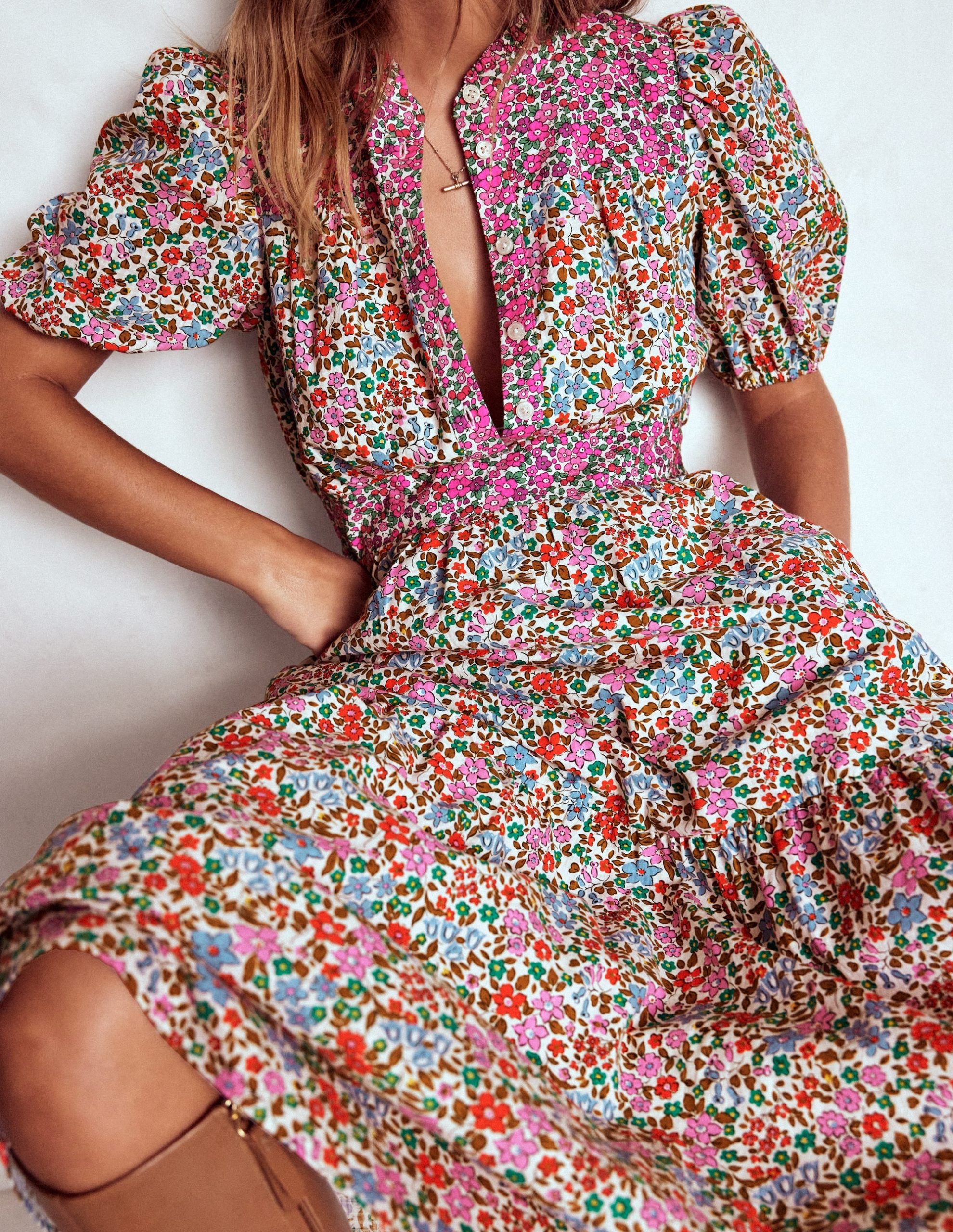 Beatrice Cotton Maxi Dress-Multi. Flowerbed Cluster - Image 4