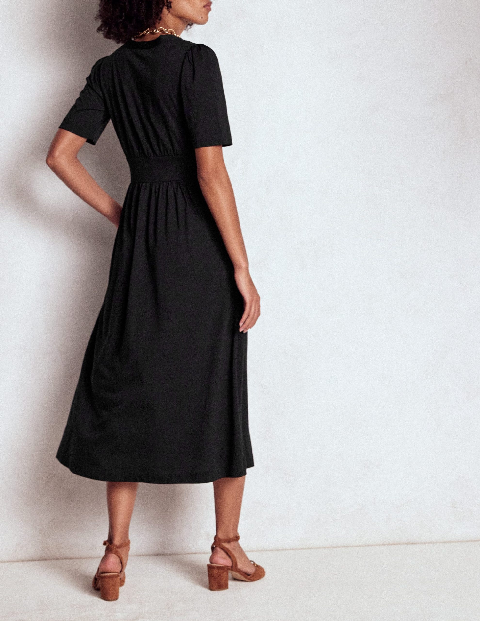 Natalia Jersey Tea Dress-Black - Image 3