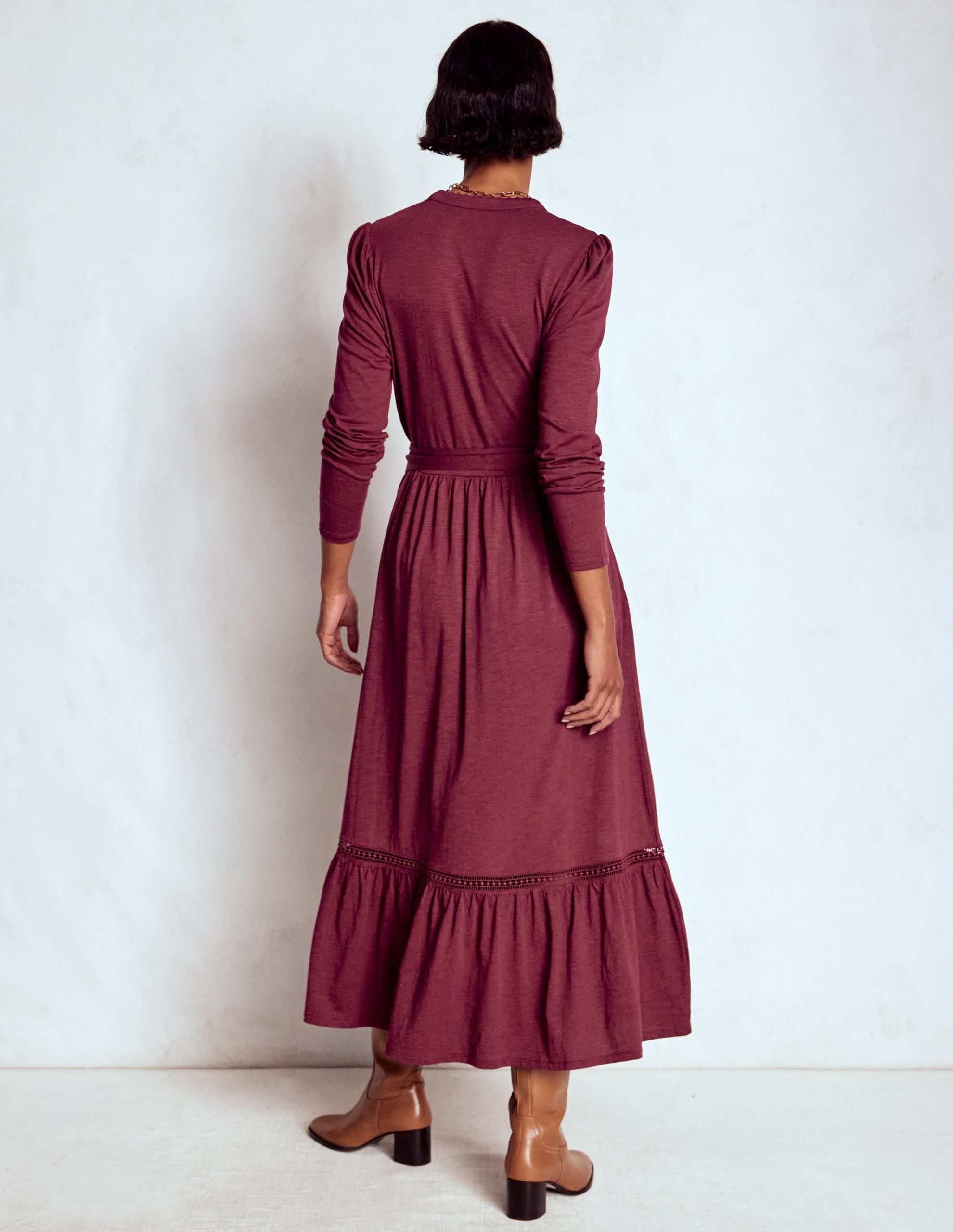 Edwina Jersey Shirt Dress-Deep Wisteria - Image 3