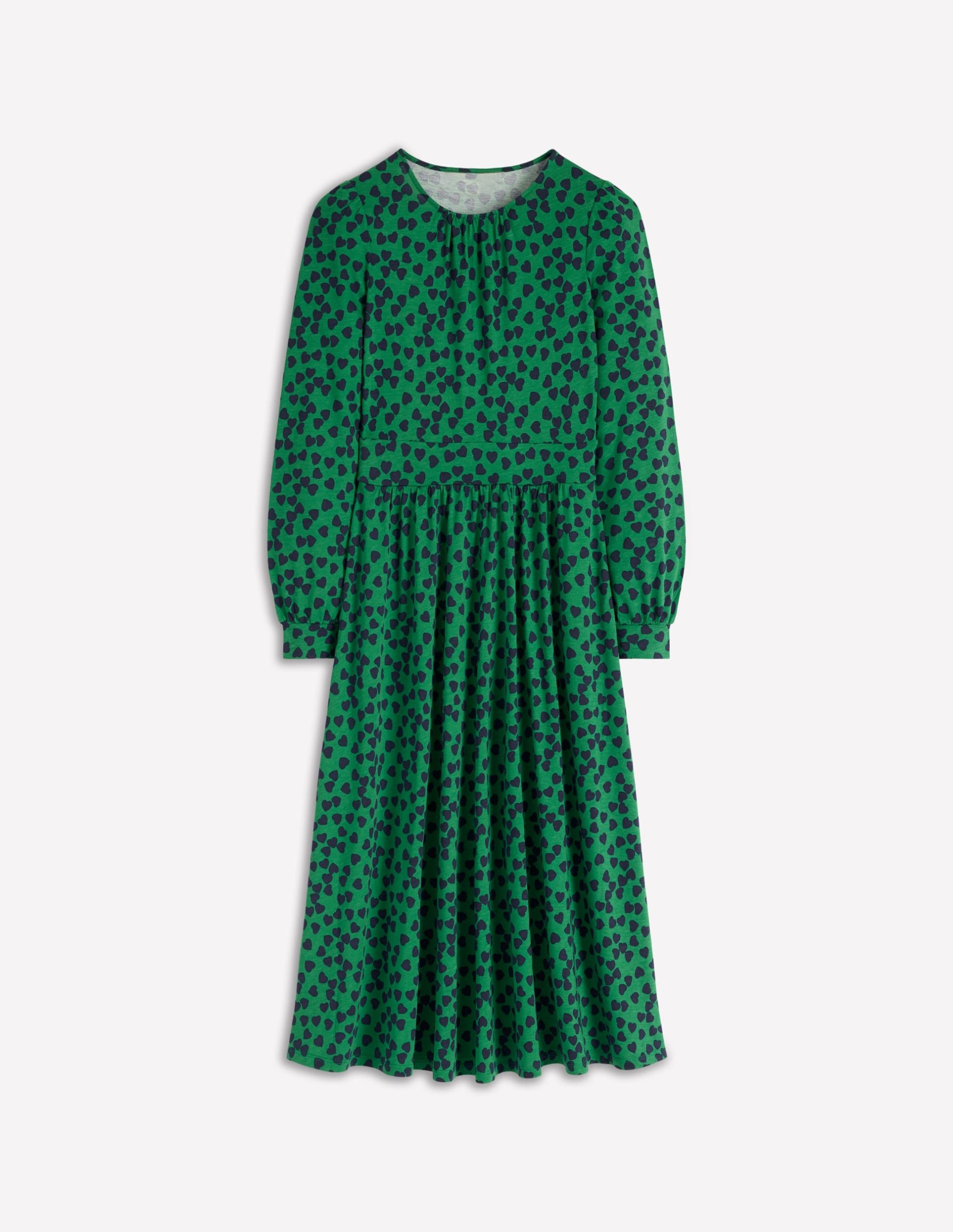 Alexandra Jersey Midi Dress-French Navy. Heart Cascade - Image 6