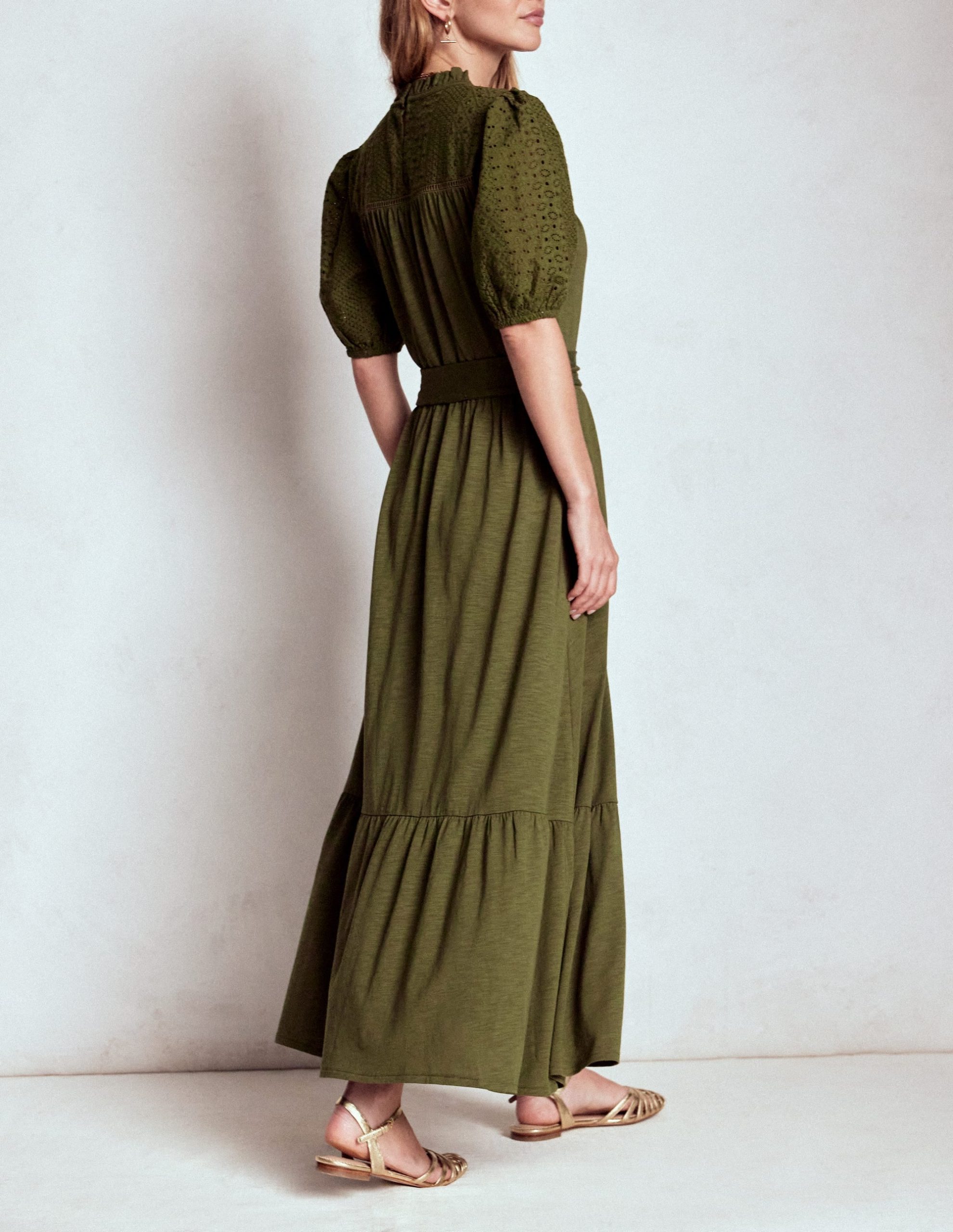 Lorelei Broderie Jersey Dress-Woodland Green - Image 4