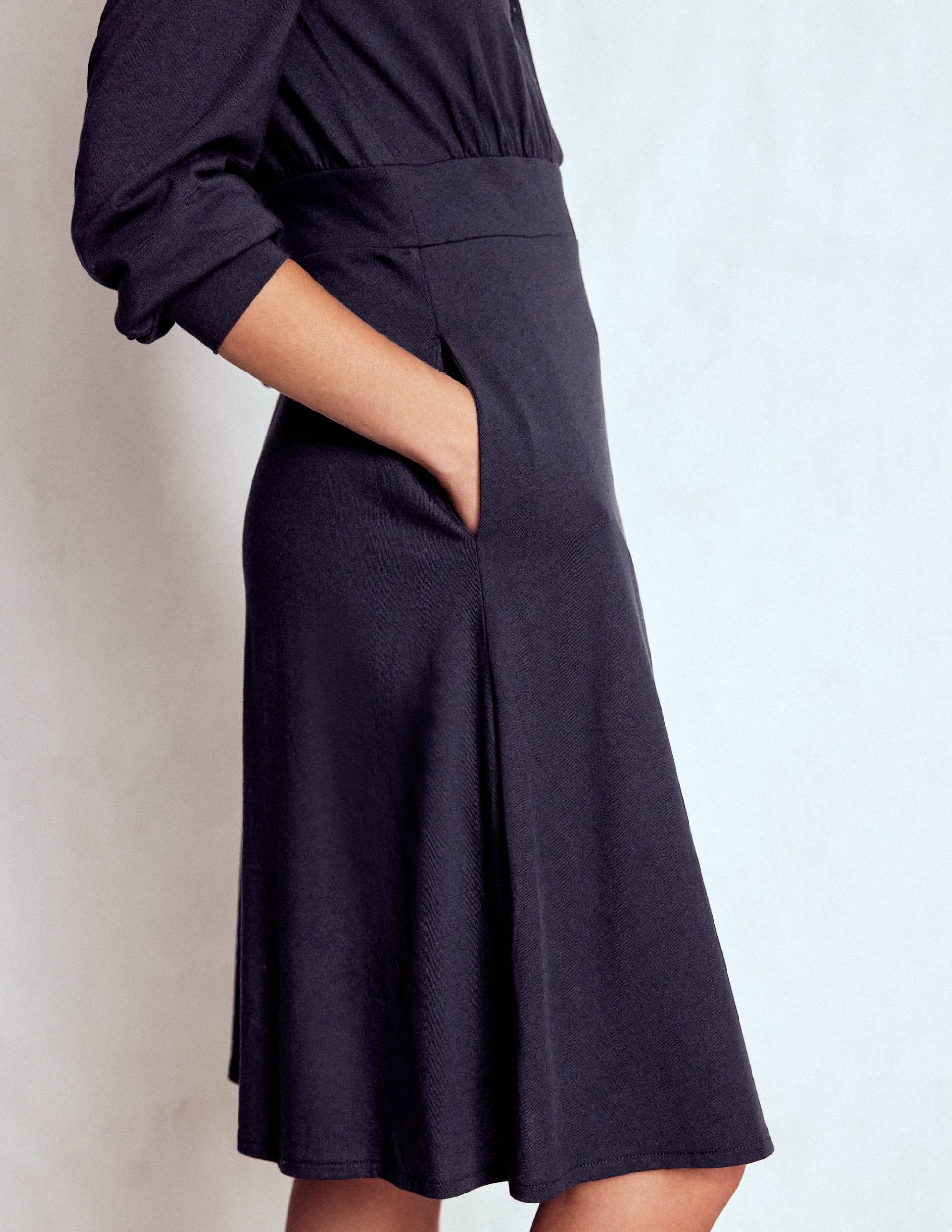 Orla Short Jersey Shirt Dress-Navy - Image 2