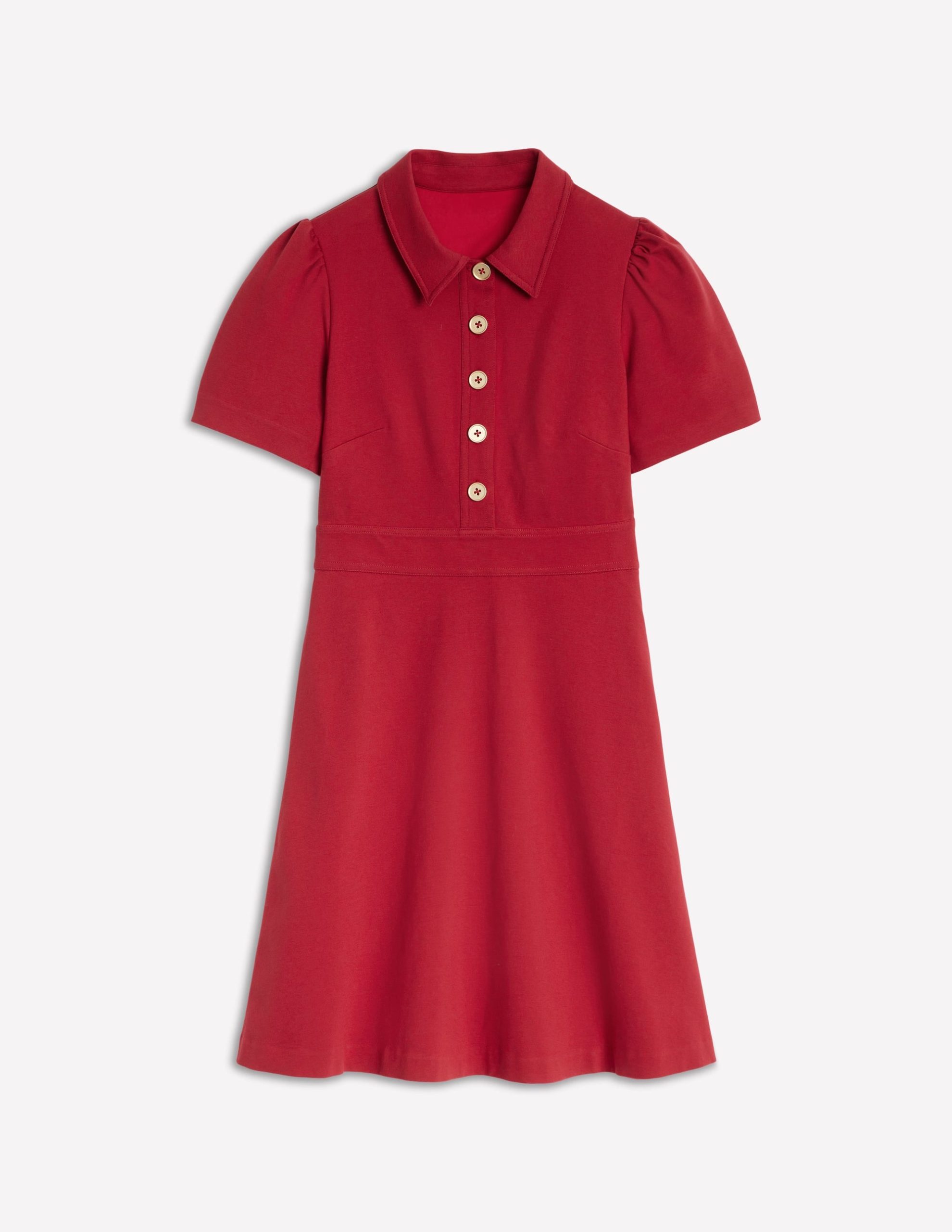 Nicolette Ponte Shirt Dress-Crimson Red - Image 4