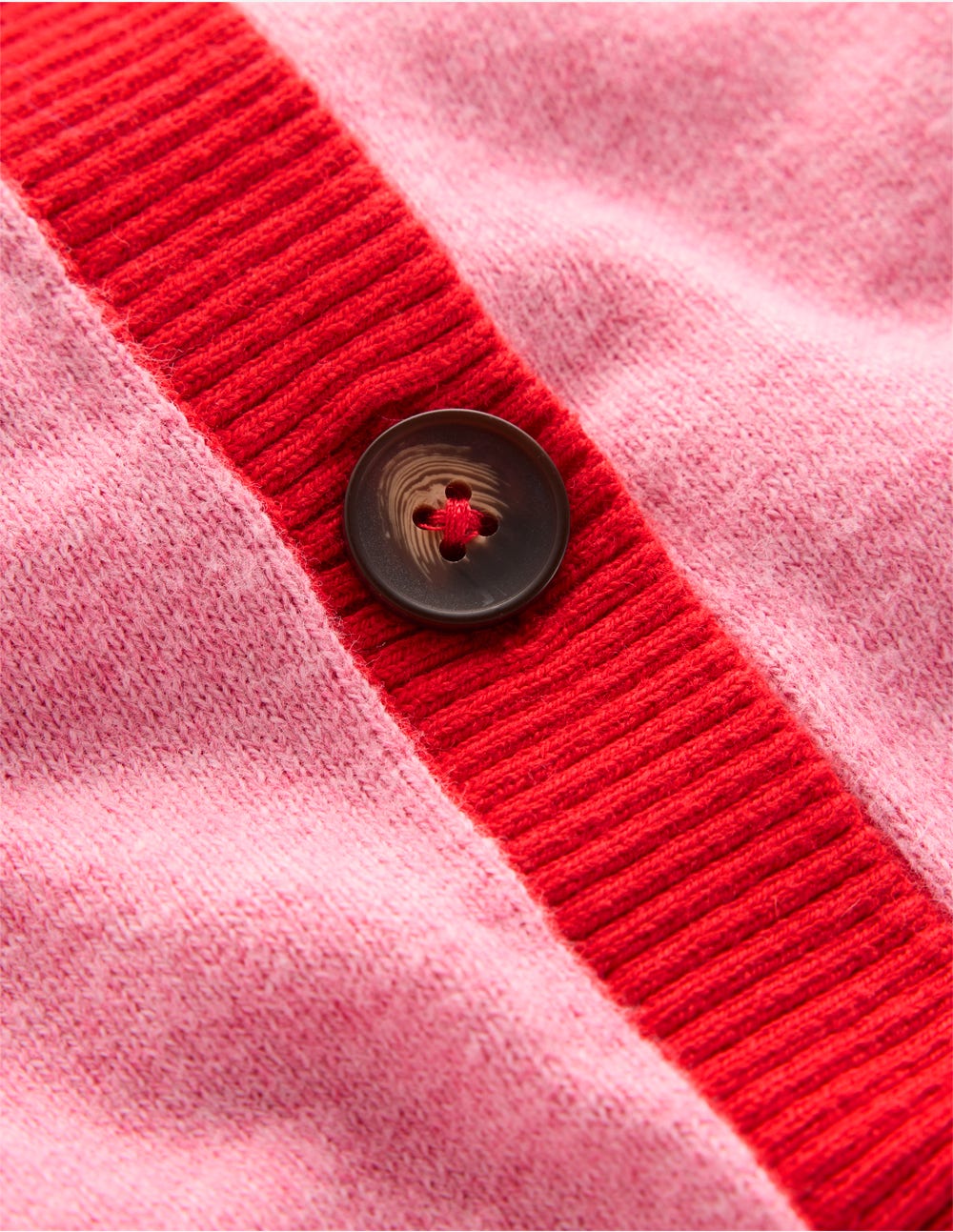 Meg Raglan Sleeve Cardigan-Camel. Pink Colour Block - Image 6