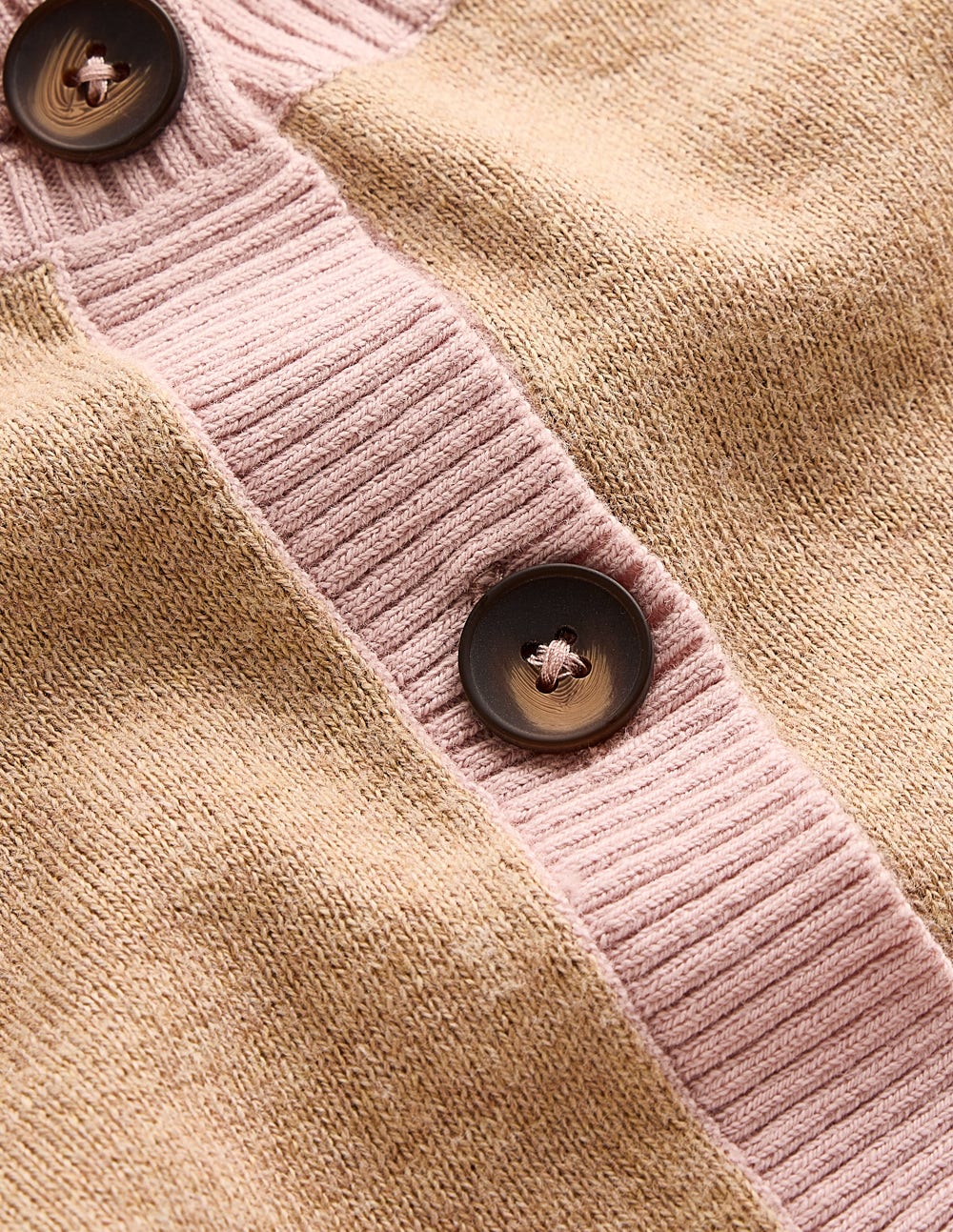 Meg Raglan Sleeve Cardigan-Oatmeal. Green Colour Block - Image 6