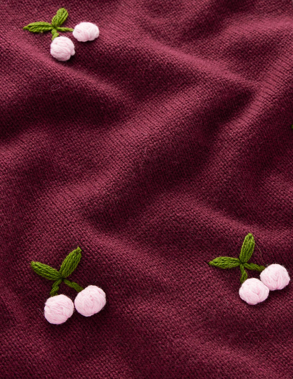 Natalie Embroidered Sweater-Chestnut Melange. Cherry - Image 6