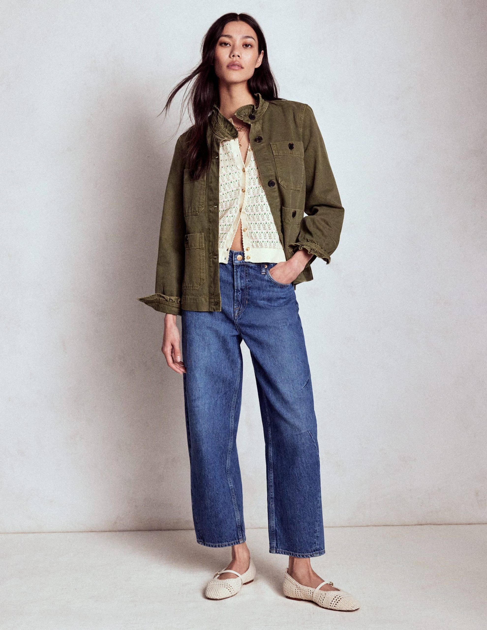 Dot Pointelle Cardigan-Pretty Floral Fair Isle - Image 7