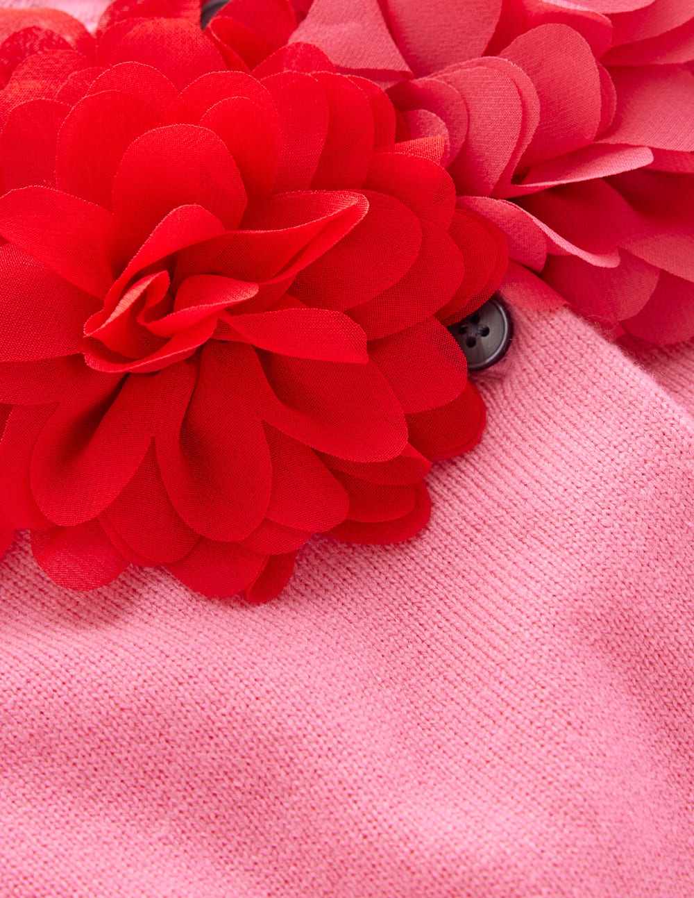 Crew Neck Cropped Cardigan-Pink Ribbon - Image 8