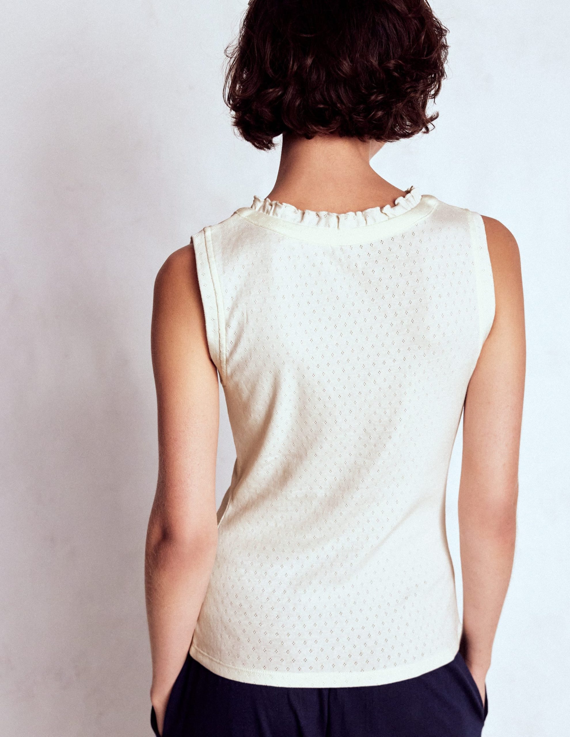 Jersey Henley Pajama Vest-Classic Ivory - Image 3