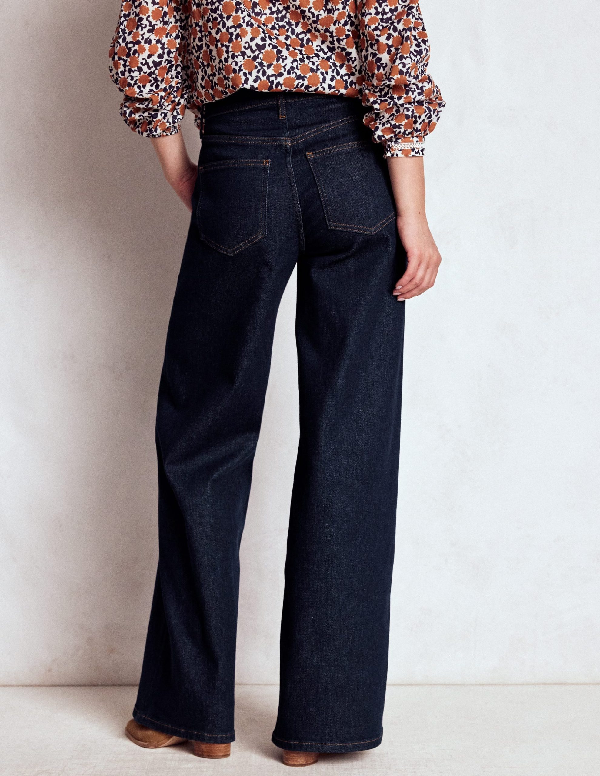High Rise Wide Leg Jeans-Indigo Rinse - Image 3