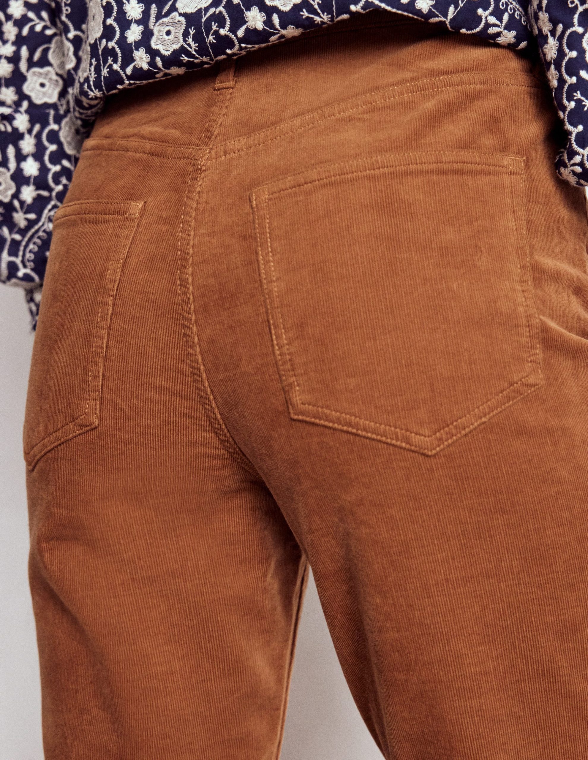 High-Waisted Cord Slim Jeans-Ginger - Image 2