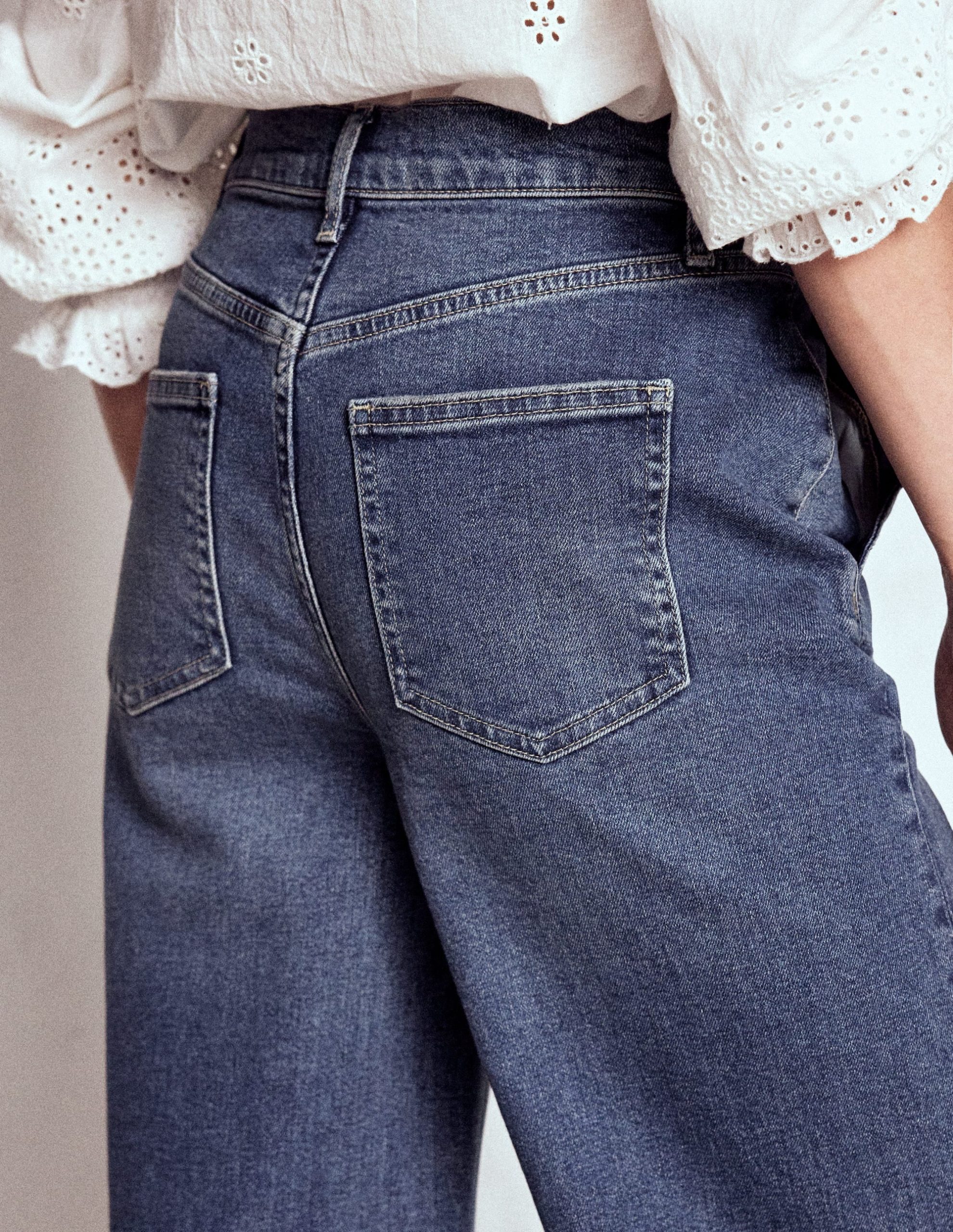 High Rise Clean Wide Jeans-Mid Vintage - Image 2