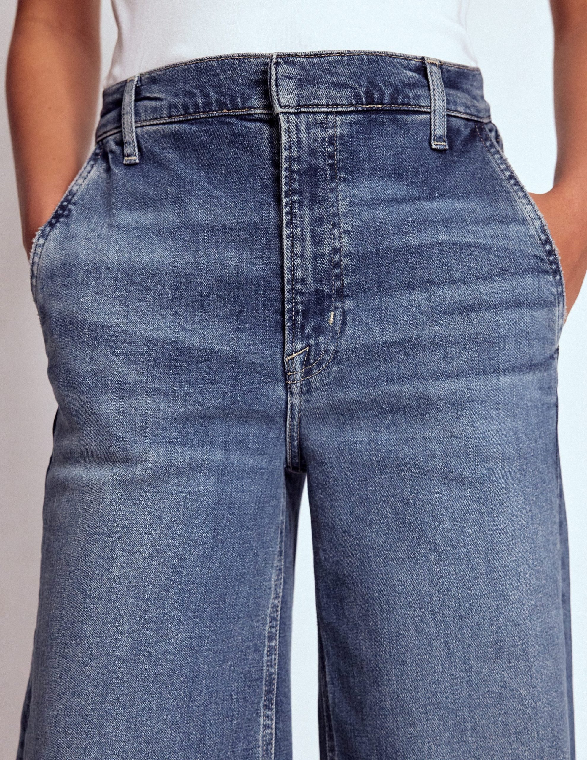 High Rise Clean Wide Jeans-Mid Vintage - Image 9