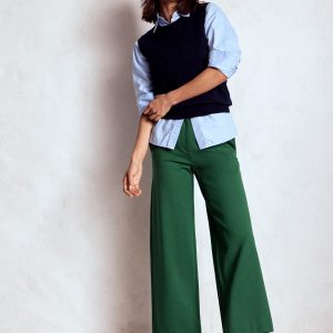 Belgravia Ponte Crop Pants-Hunter Green
