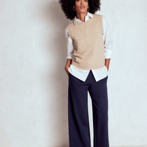 Belgravia Ponte Crop Pants-Navy