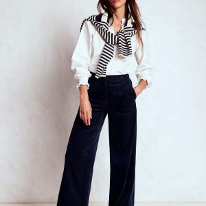 Belgravia Cord Pants-Navy