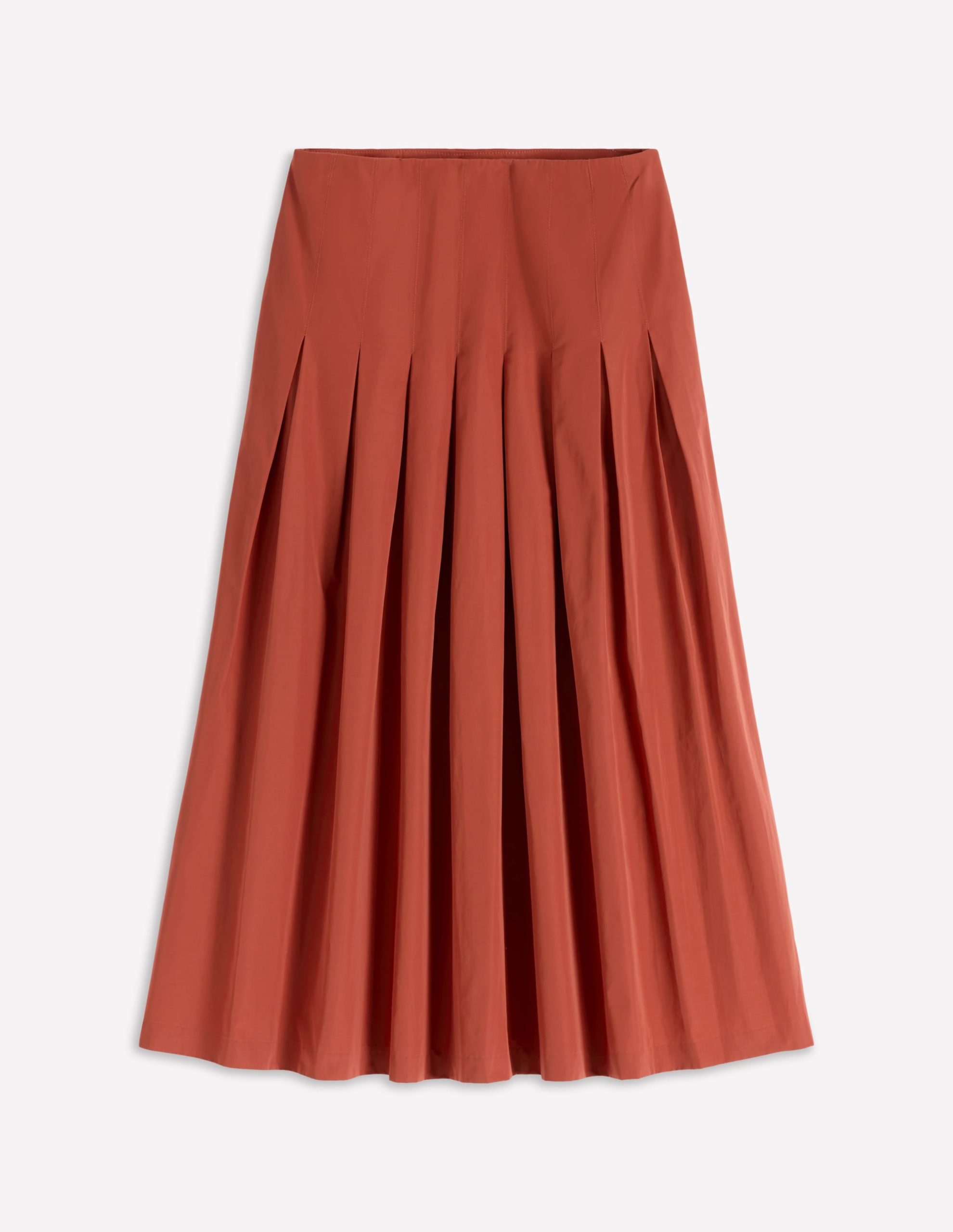 Valentina Taffeta Midi Skirt-Roasted Chestnut Brown - Image 5