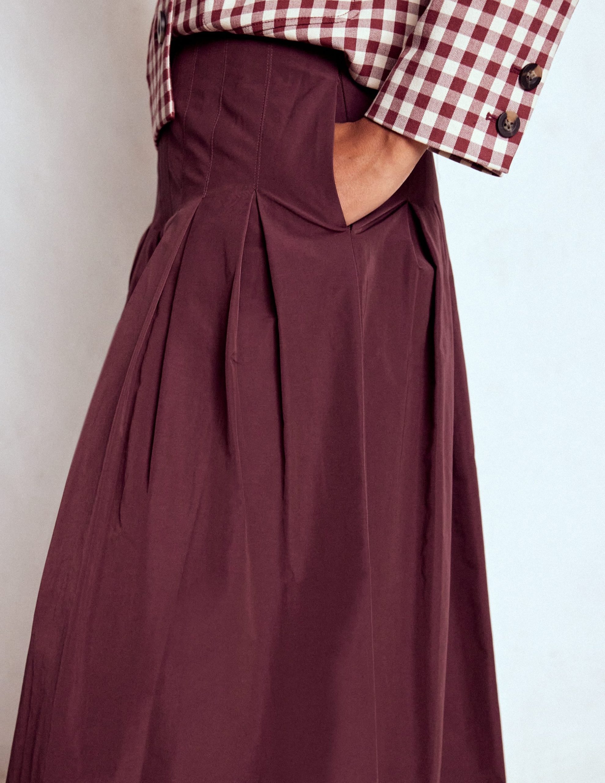 Valentina Taffeta Midi Skirt-Deep Wisteria - Image 2