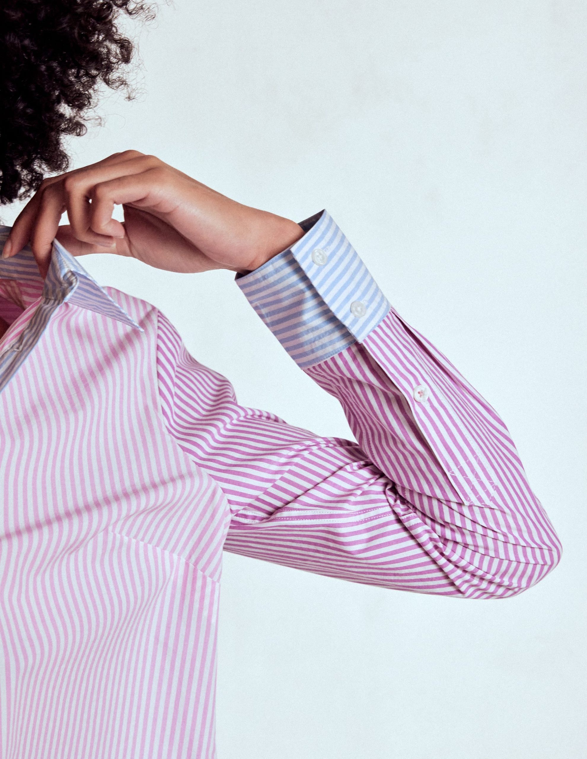 Sienna Cotton Shirt-Hotched. Multi Stripe - Image 2