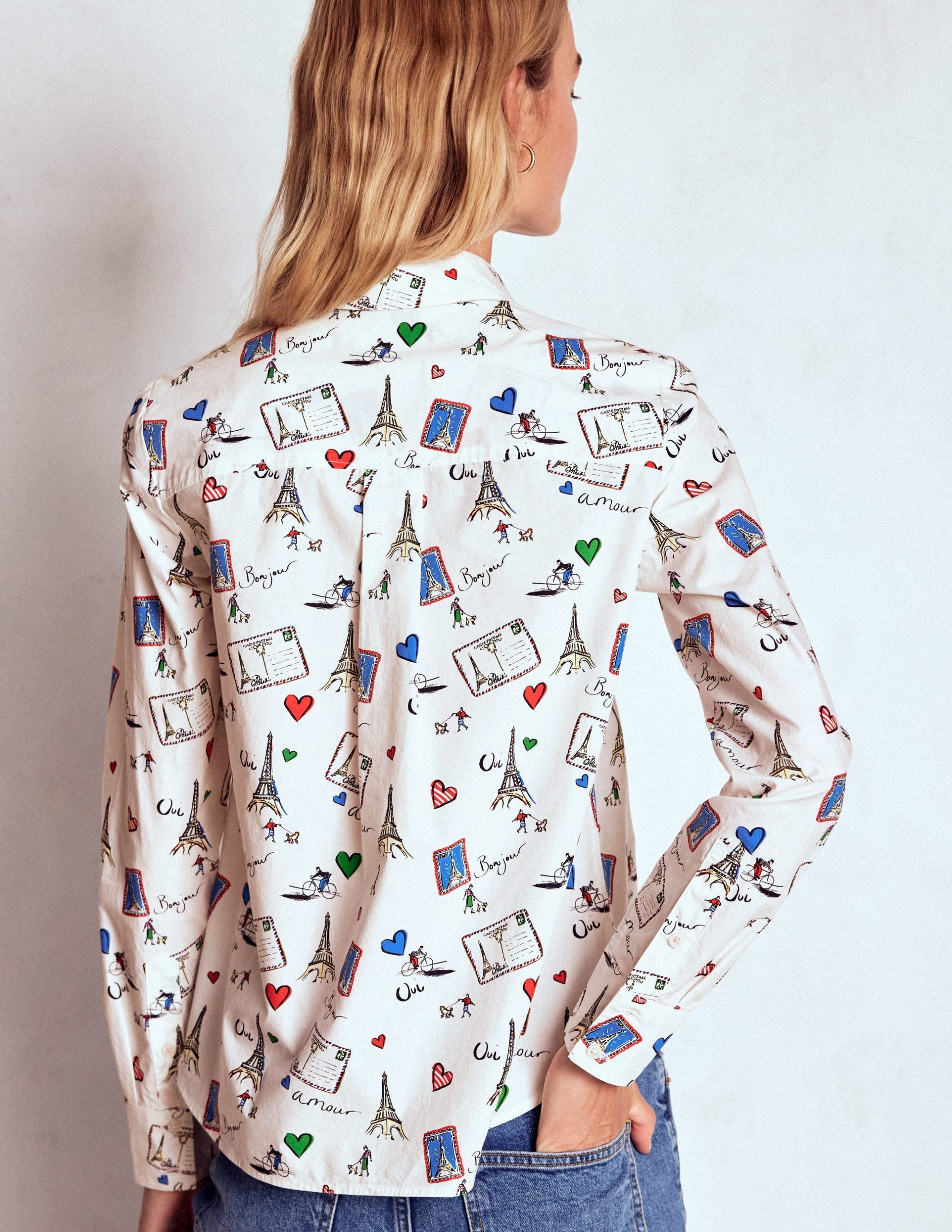 Sienna Cotton Shirt-Ivory. Postcard from Paris - Image 3
