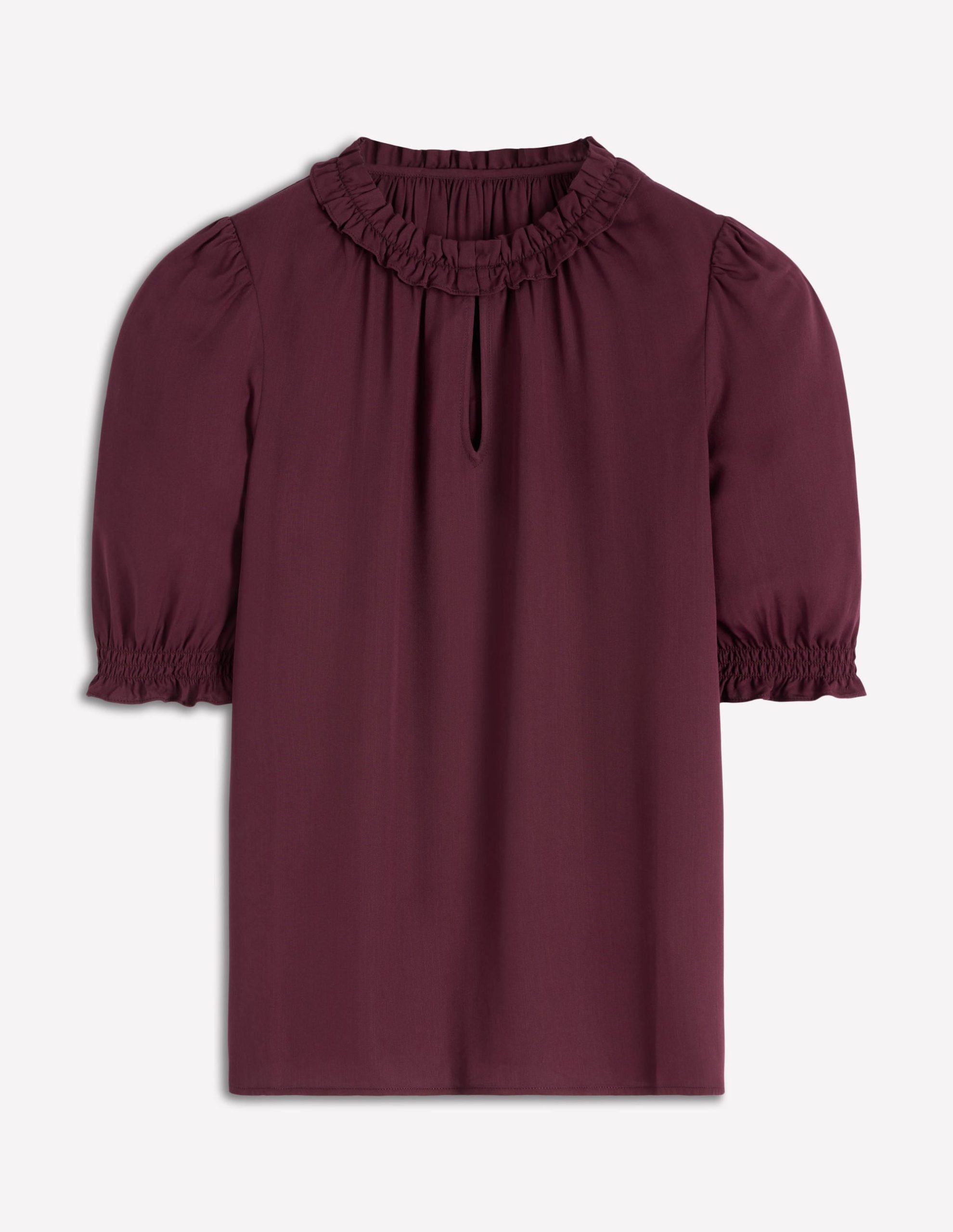 Ria Short Sleeve Top-Dark Cherry - Image 6