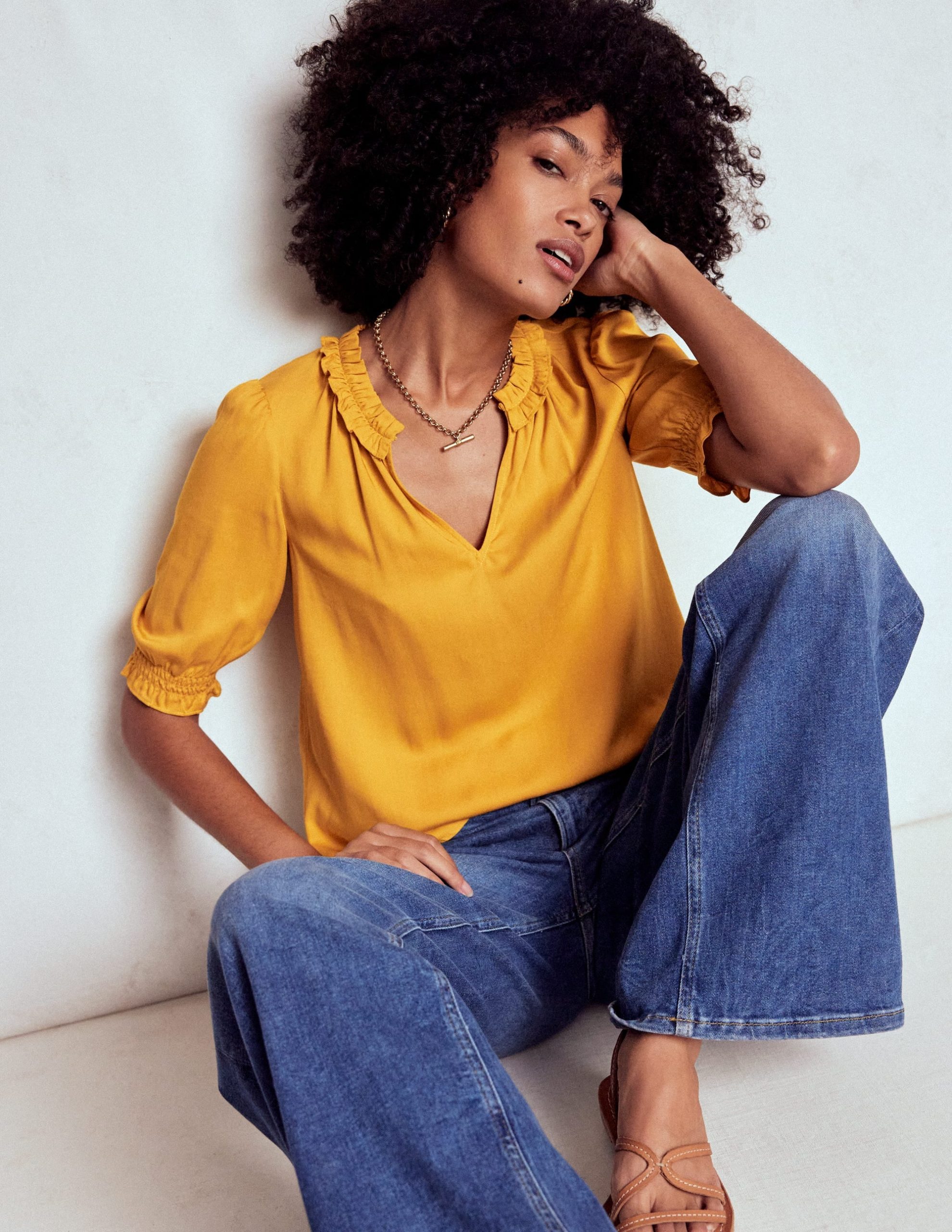 Ria Short Sleeve Top-Golden Rye - Image 4