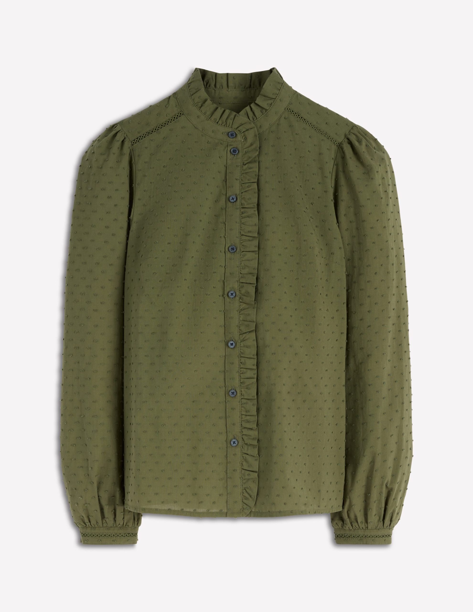 Helena Cotton Dobby Top-Woodland Green - Image 6