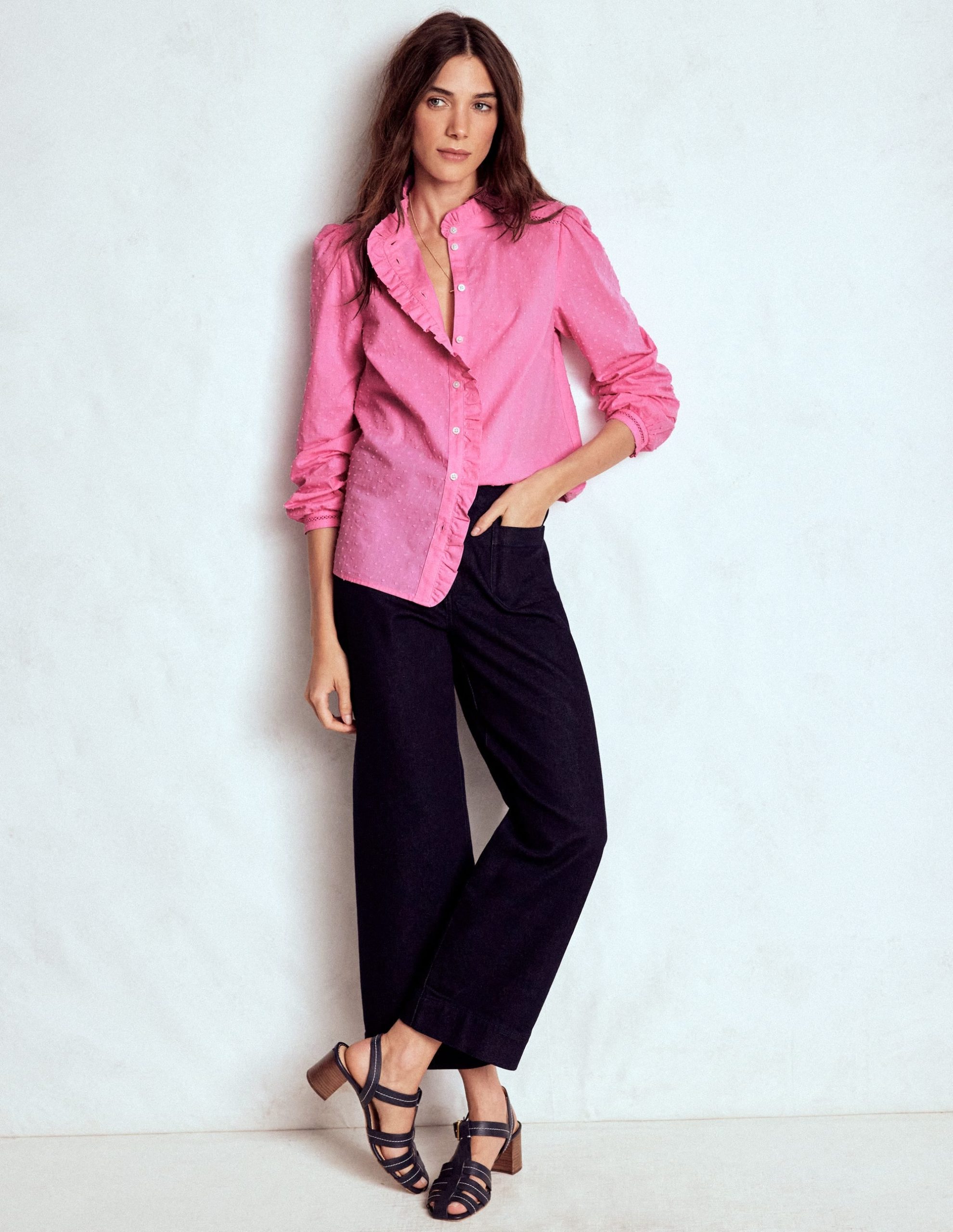 Helena Cotton Dobby Top-Rose Bloom